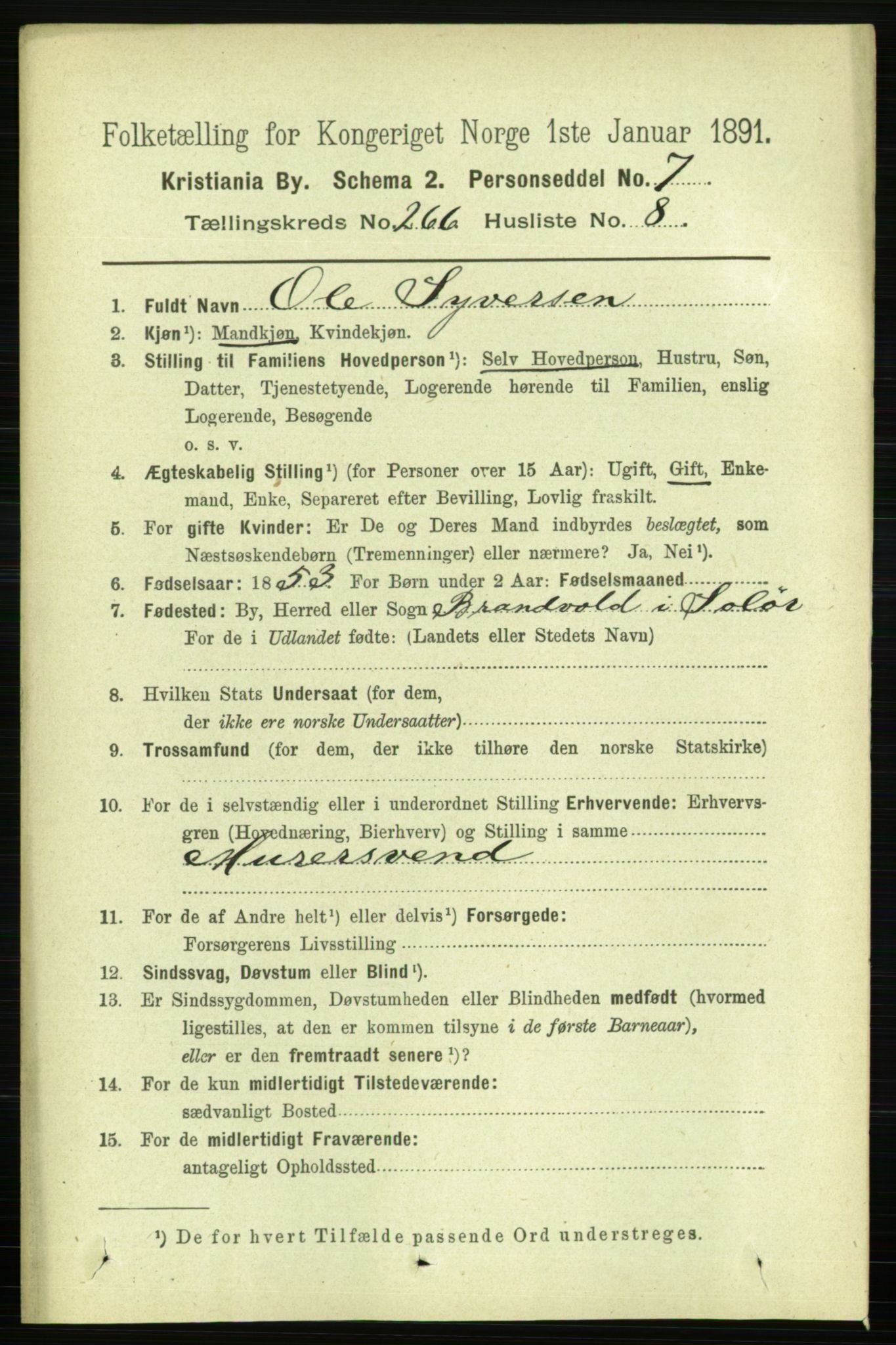 RA, 1891 census for 0301 Kristiania, 1891, p. 161389