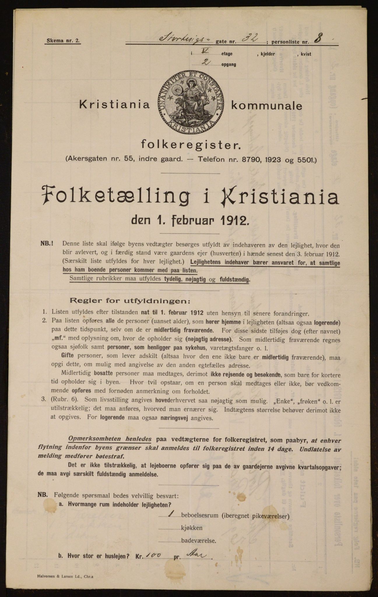 OBA, Municipal Census 1912 for Kristiania, 1912, p. 103661