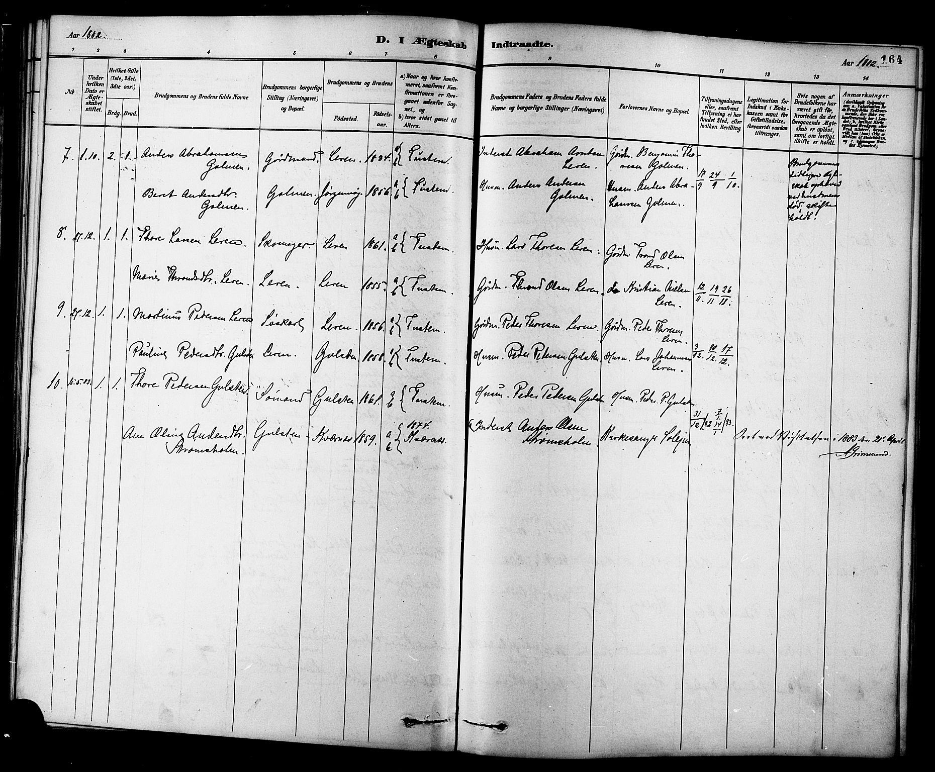 Ministerialprotokoller, klokkerbøker og fødselsregistre - Møre og Romsdal, AV/SAT-A-1454/577/L0896: Parish register (official) no. 577A03, 1880-1898, p. 164