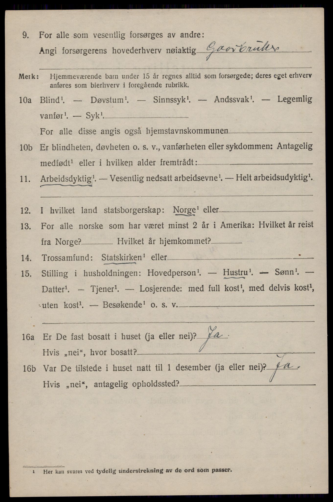 SAST, 1920 census for Eigersund, 1920, p. 6326