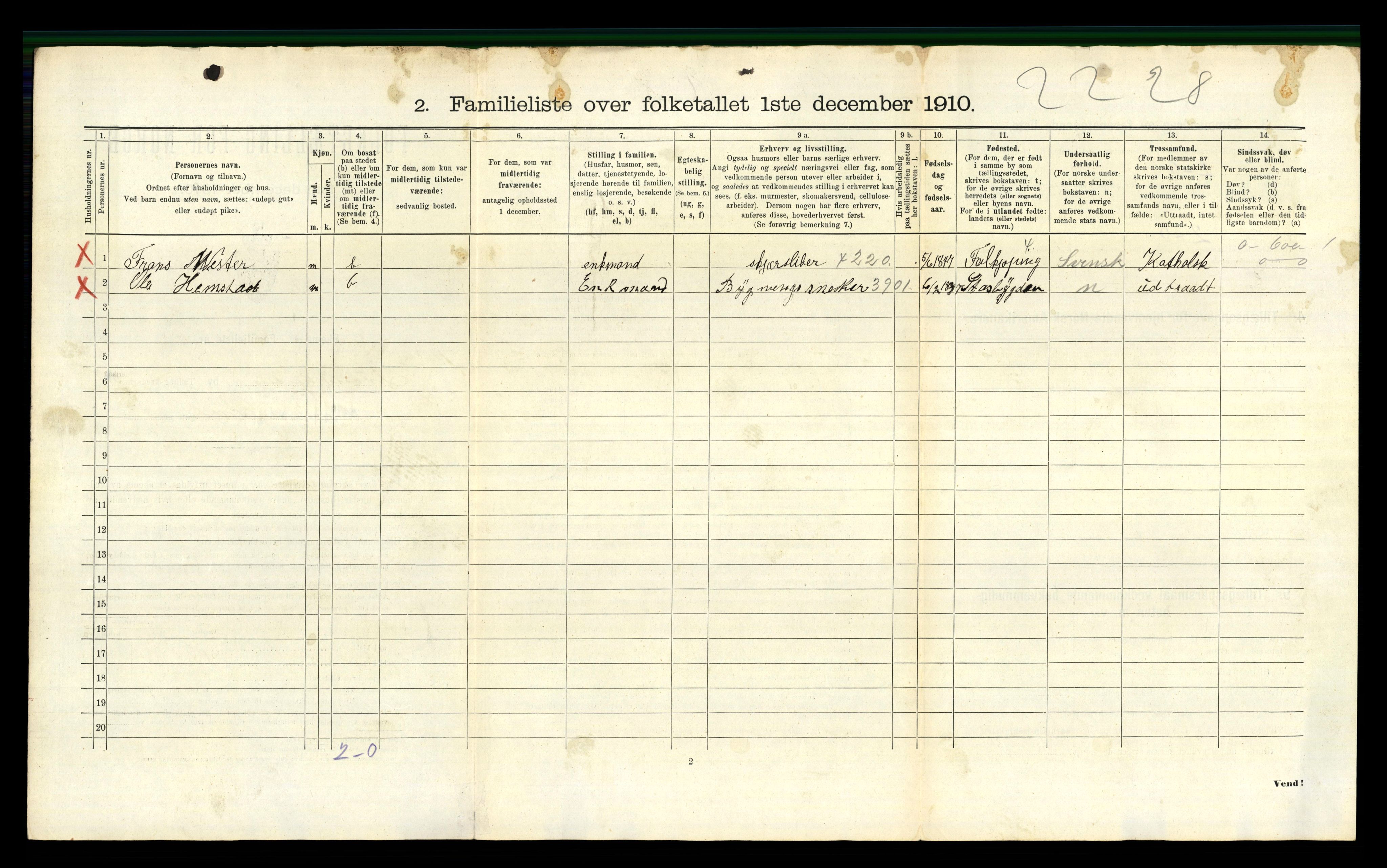 RA, 1910 census for Trondheim, 1910, p. 3302