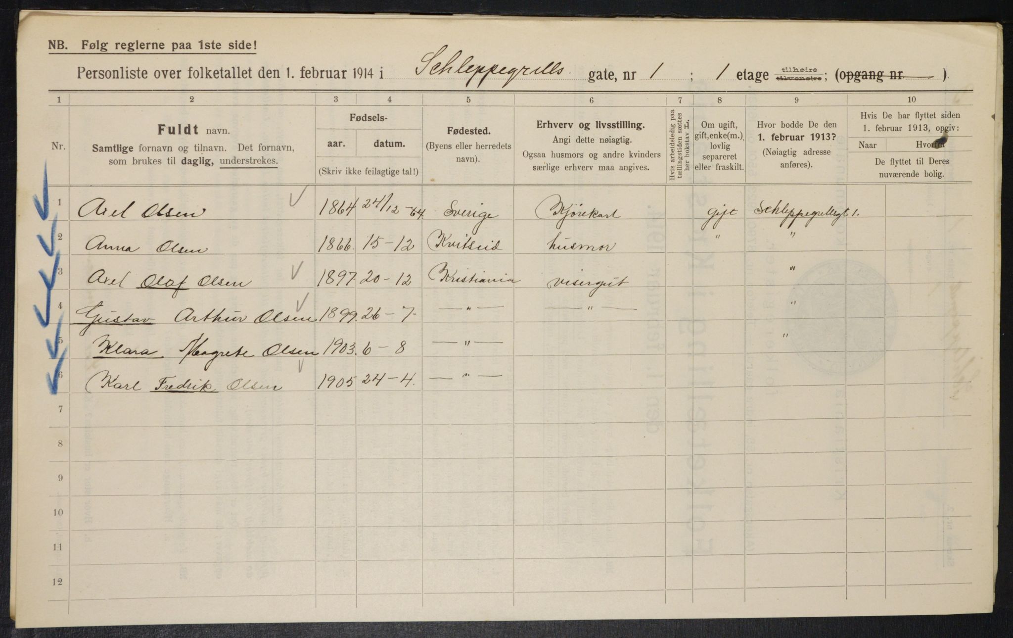 OBA, Municipal Census 1914 for Kristiania, 1914, p. 89391