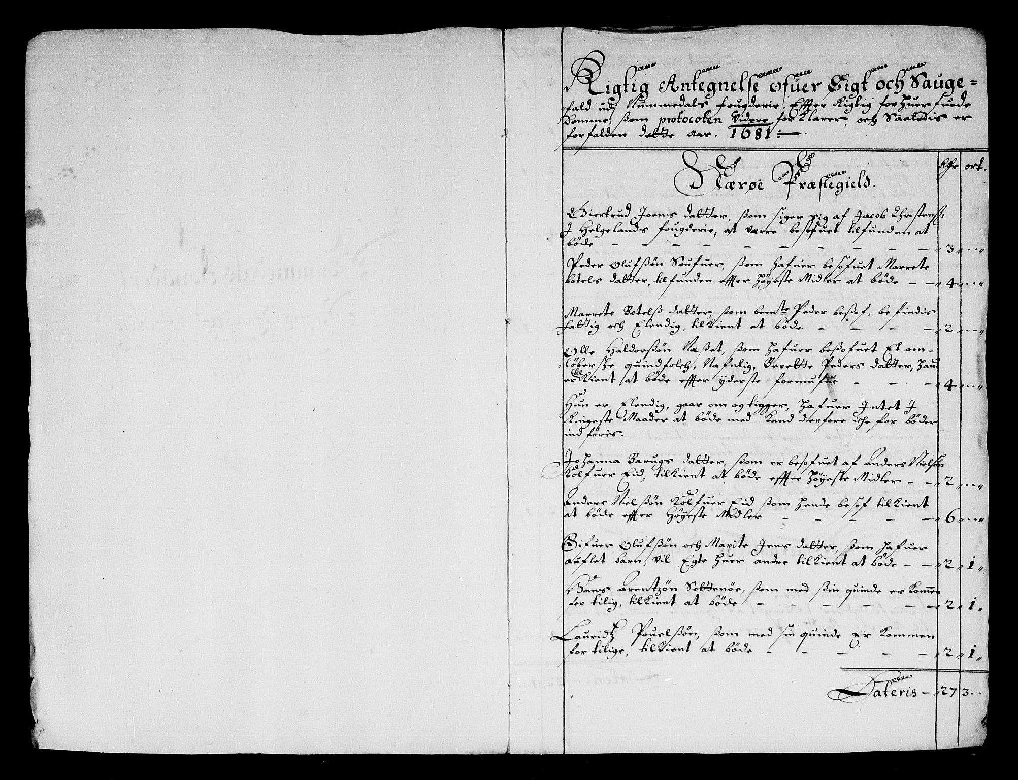 Rentekammeret inntil 1814, Reviderte regnskaper, Stiftamtstueregnskaper, Trondheim stiftamt og Nordland amt, AV/RA-EA-6044/R/Rf/L0064: Trondheim stiftamt, 1681