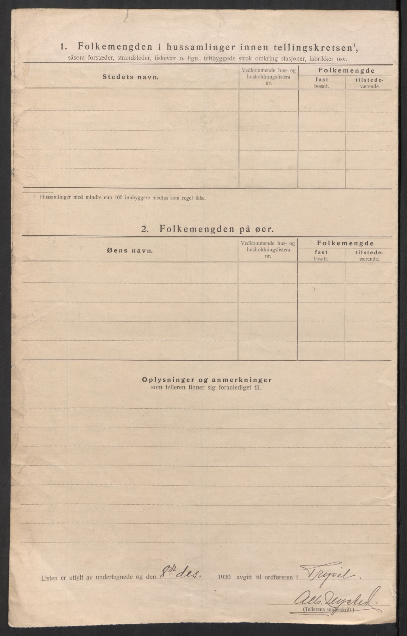 SAH, 1920 census for Trysil, 1920, p. 86