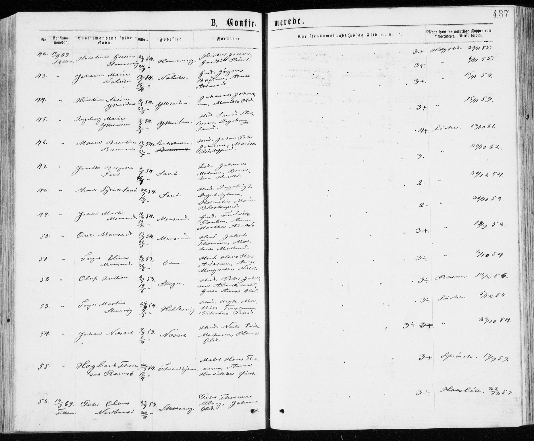 Ministerialprotokoller, klokkerbøker og fødselsregistre - Sør-Trøndelag, AV/SAT-A-1456/640/L0576: Parish register (official) no. 640A01, 1846-1876, p. 437