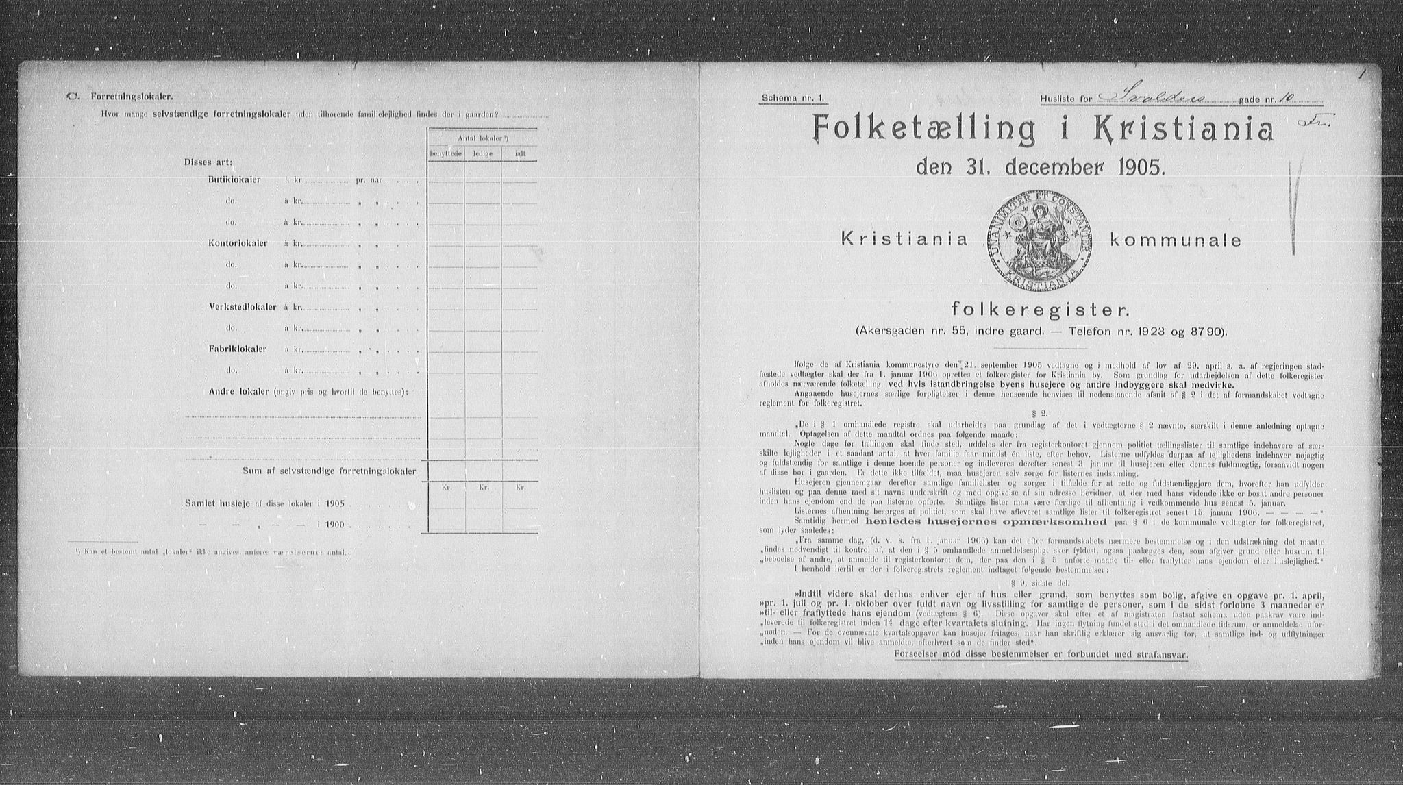 OBA, Municipal Census 1905 for Kristiania, 1905, p. 55519