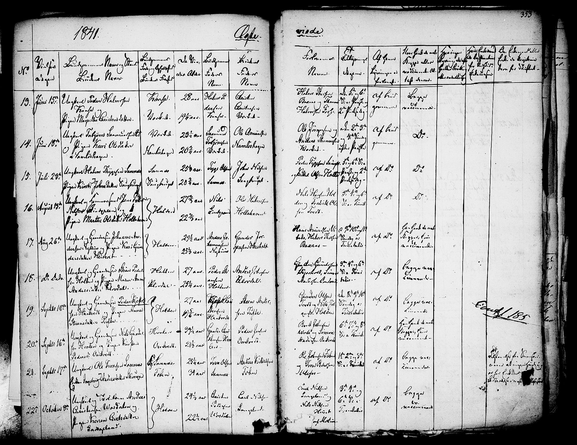 Holla kirkebøker, AV/SAKO-A-272/F/Fa/L0004: Parish register (official) no. 4, 1830-1848, p. 353