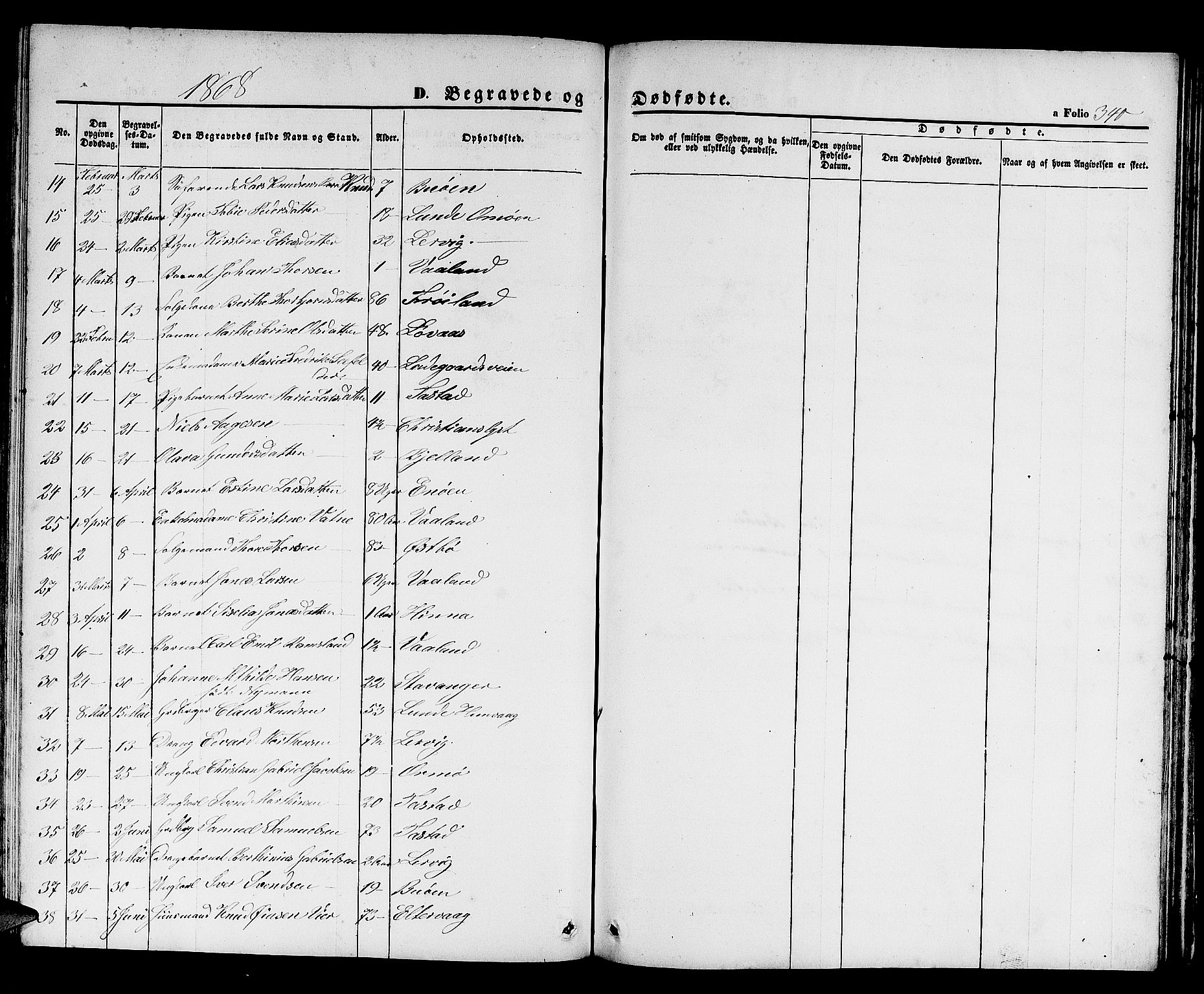 Hetland sokneprestkontor, SAST/A-101826/30/30BB/L0003: Parish register (copy) no. B 3, 1863-1877, p. 340