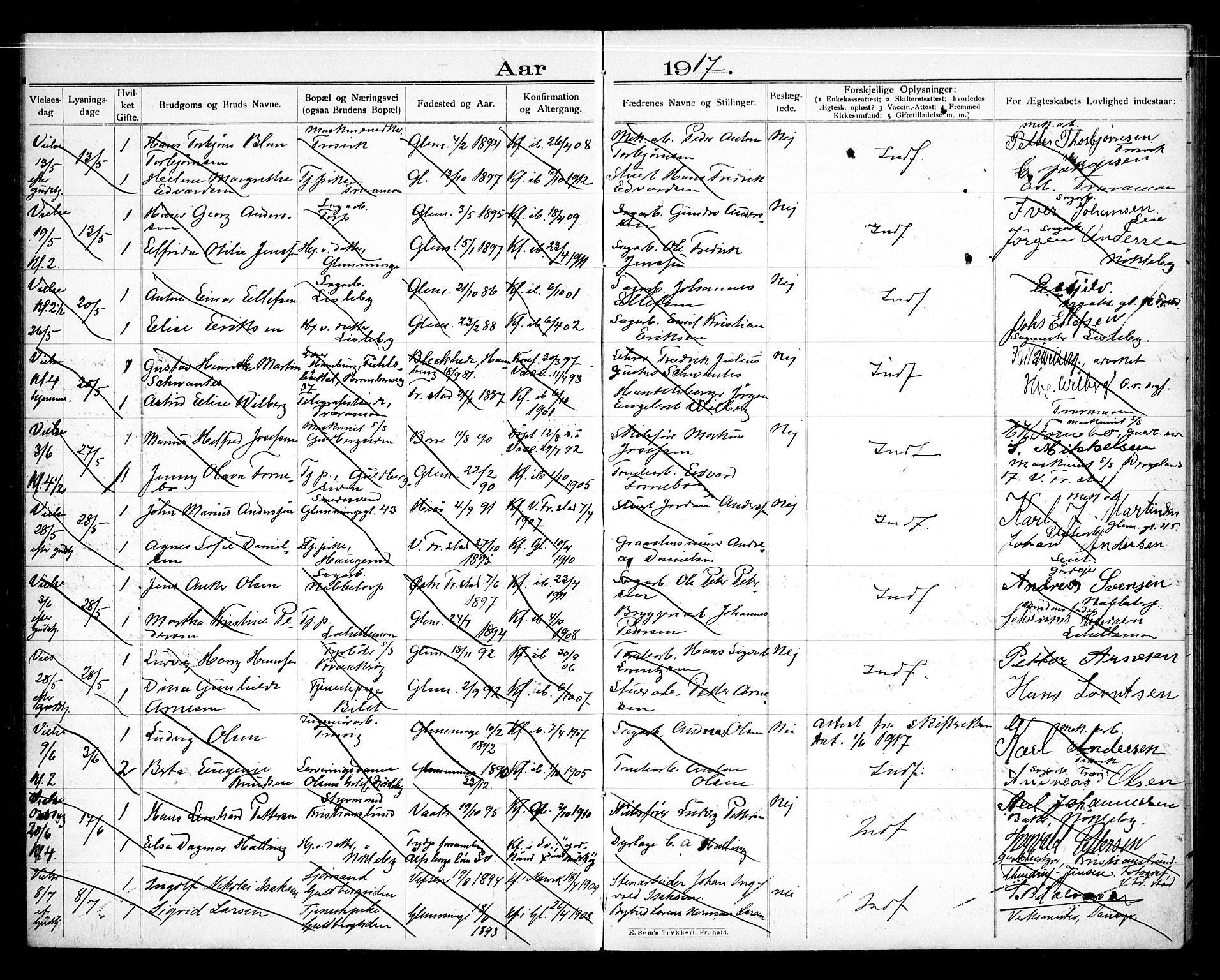 Glemmen prestekontor Kirkebøker, AV/SAO-A-10908/H/Ha/L0001: Banns register no. 1, 1909-1931