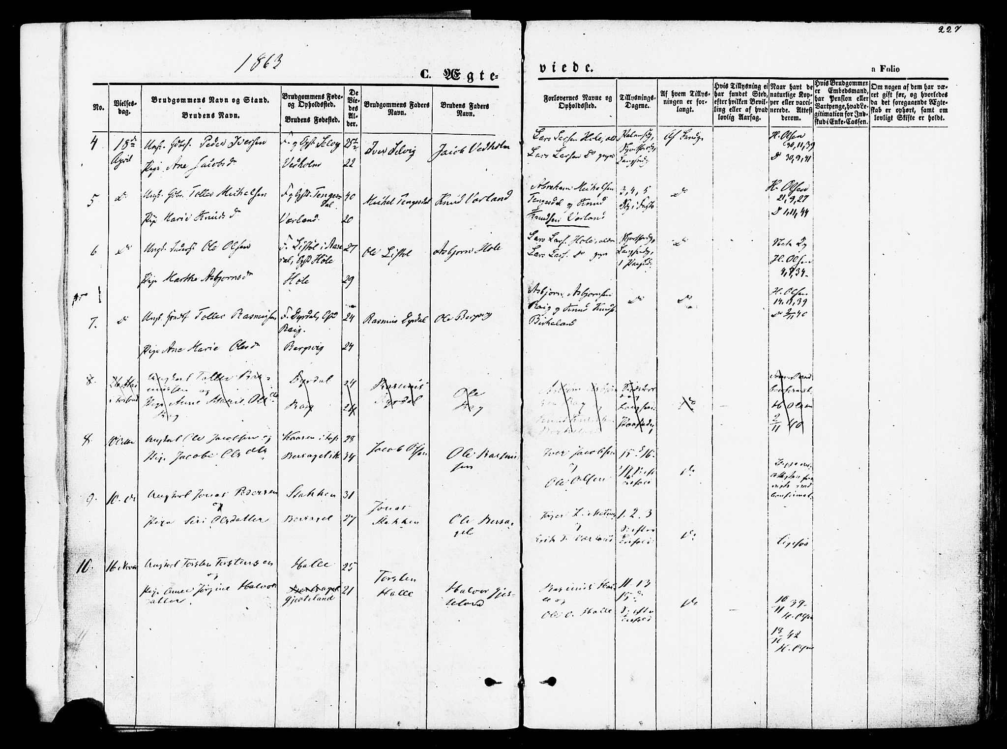 Høgsfjord sokneprestkontor, SAST/A-101624/H/Ha/Haa/L0002: Parish register (official) no. A 2, 1855-1885, p. 227