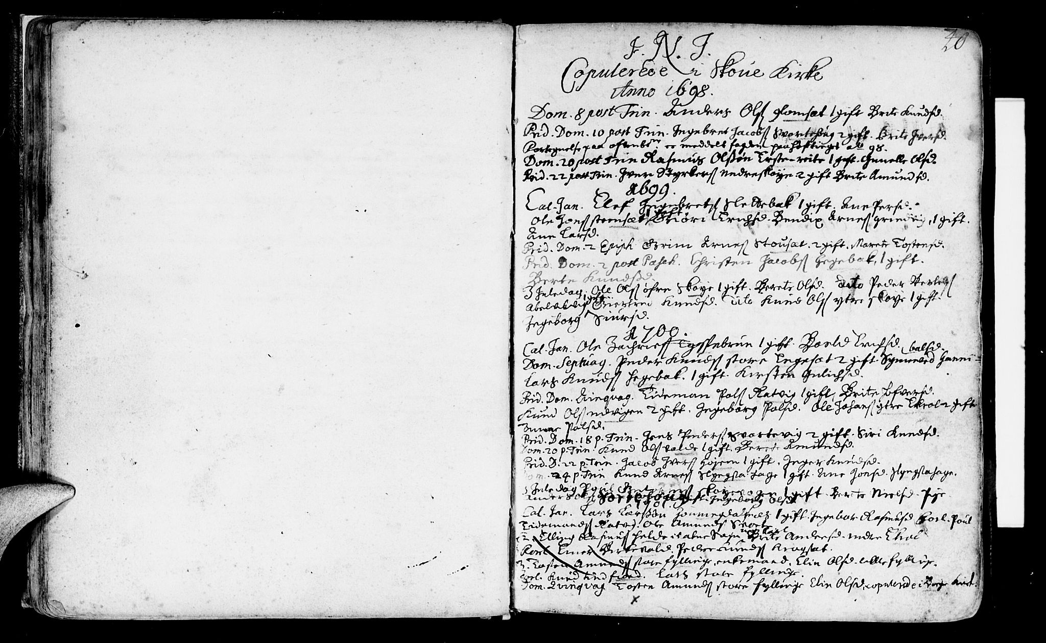 Ministerialprotokoller, klokkerbøker og fødselsregistre - Møre og Romsdal, SAT/A-1454/524/L0349: Parish register (official) no. 524A01, 1698-1779, p. 40
