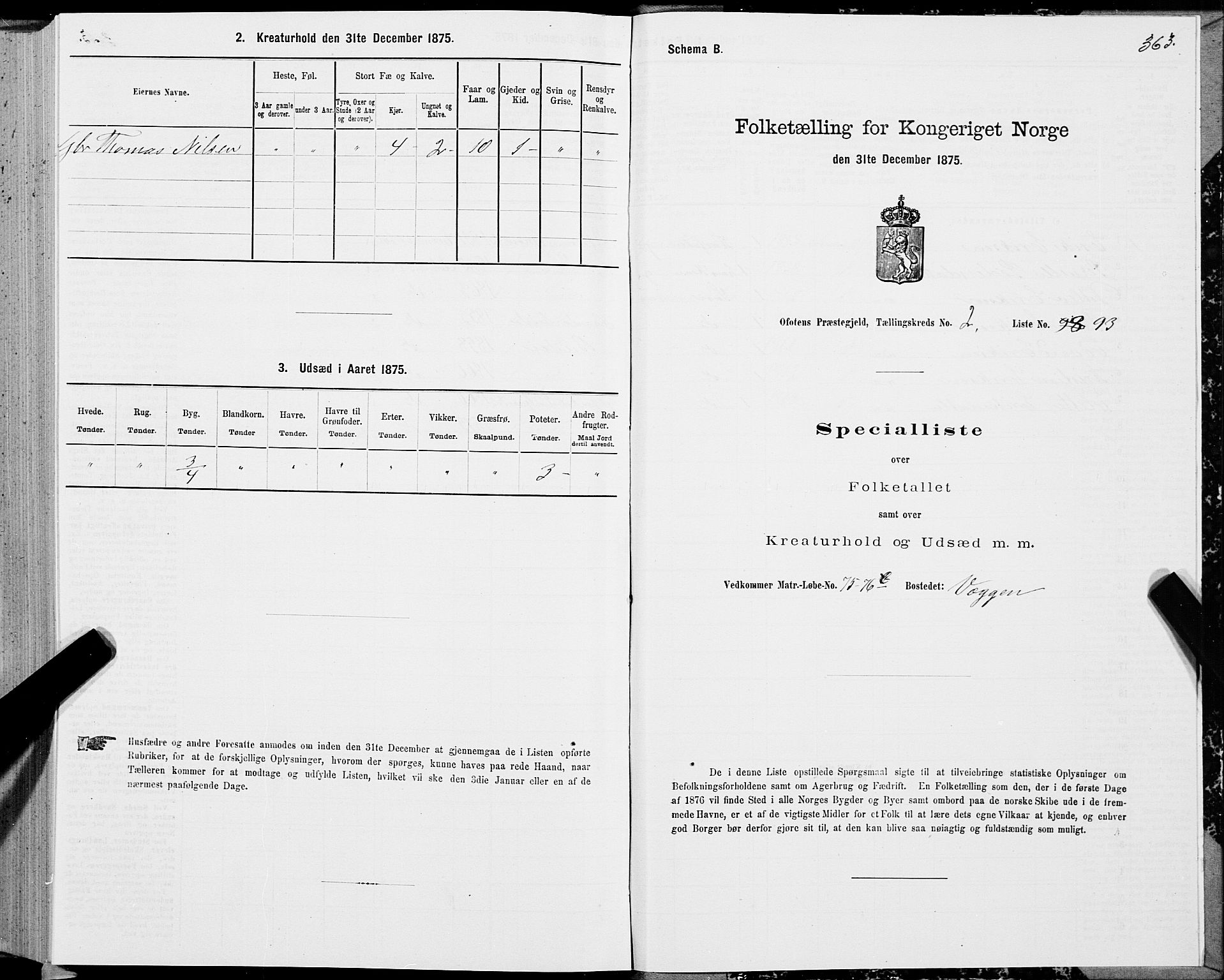 SAT, 1875 census for 1853P Ofoten, 1875, p. 1363