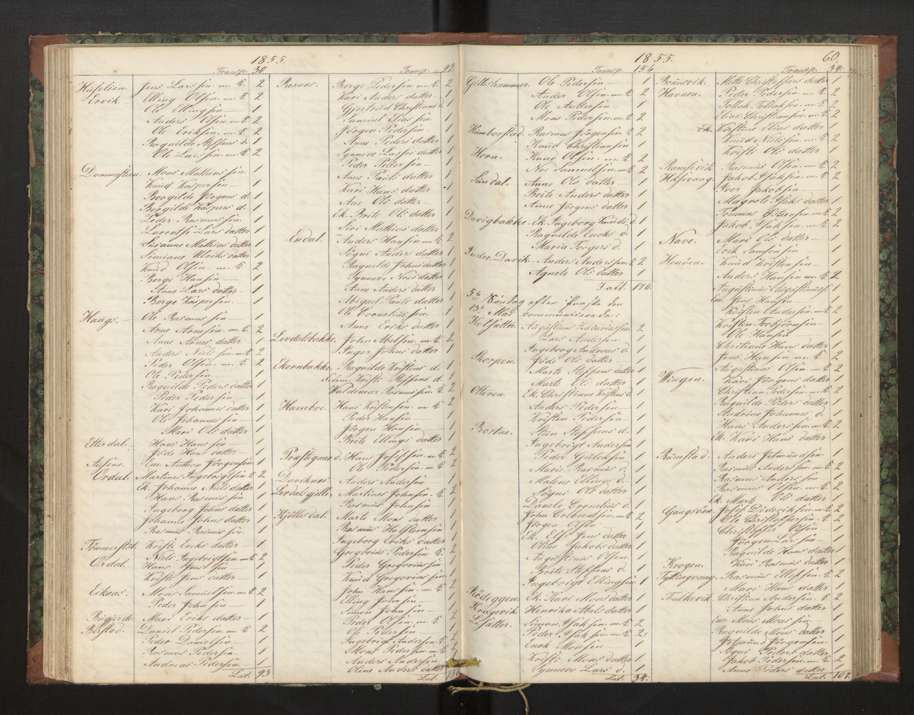 Davik sokneprestembete, AV/SAB-A-79701/H/Hb/Hba/L0002: Communicants register no. 2, 1851-1862, p. 60