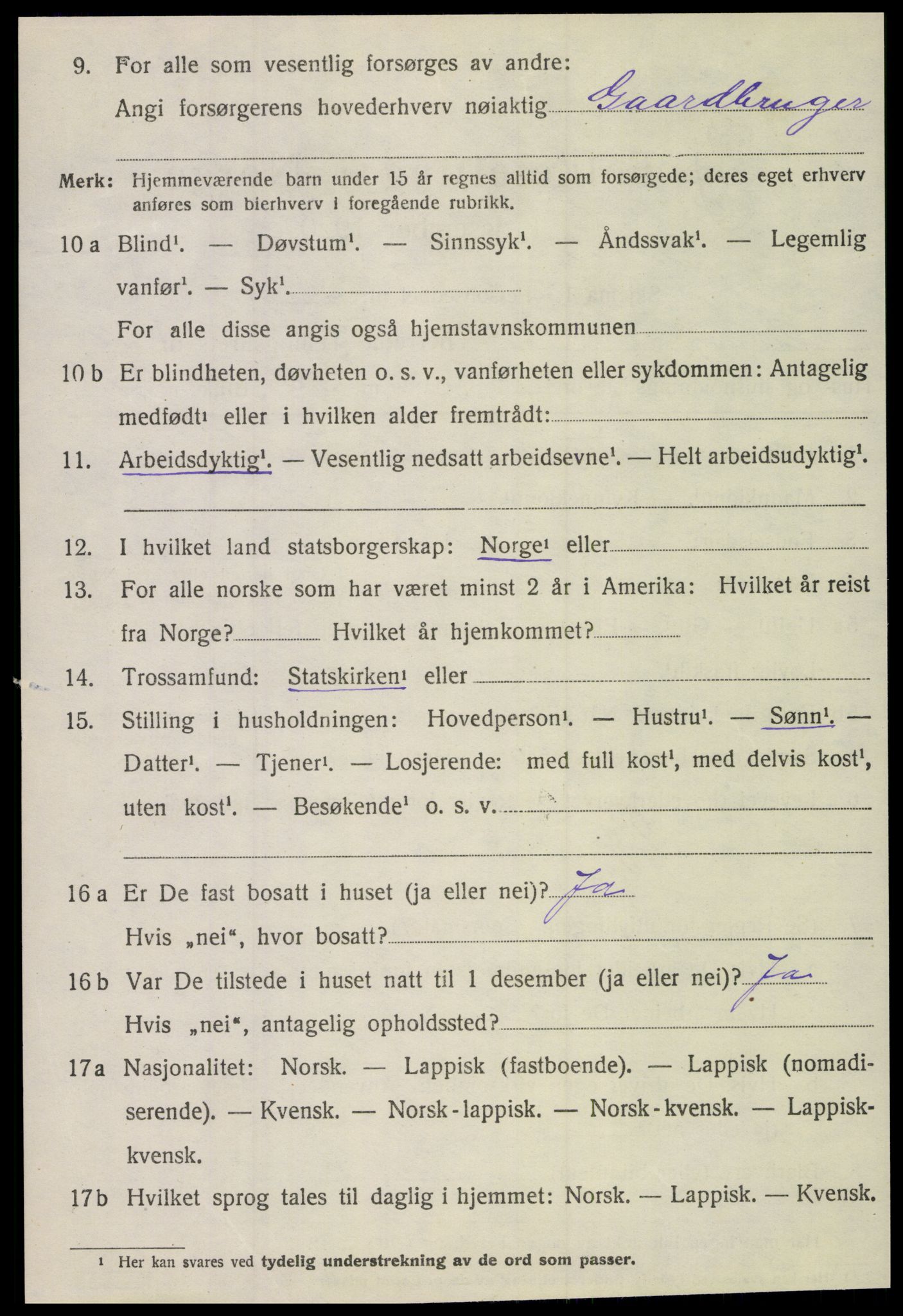 SAT, 1920 census for Lurøy, 1920, p. 5868