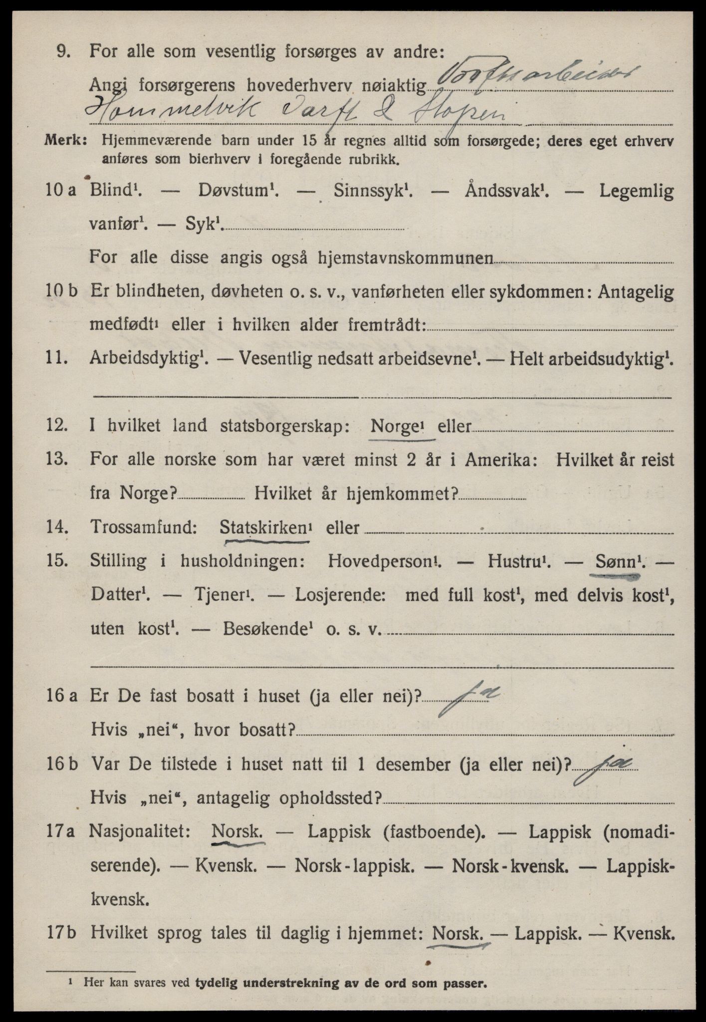 SAT, 1920 census for Malvik, 1920, p. 3779