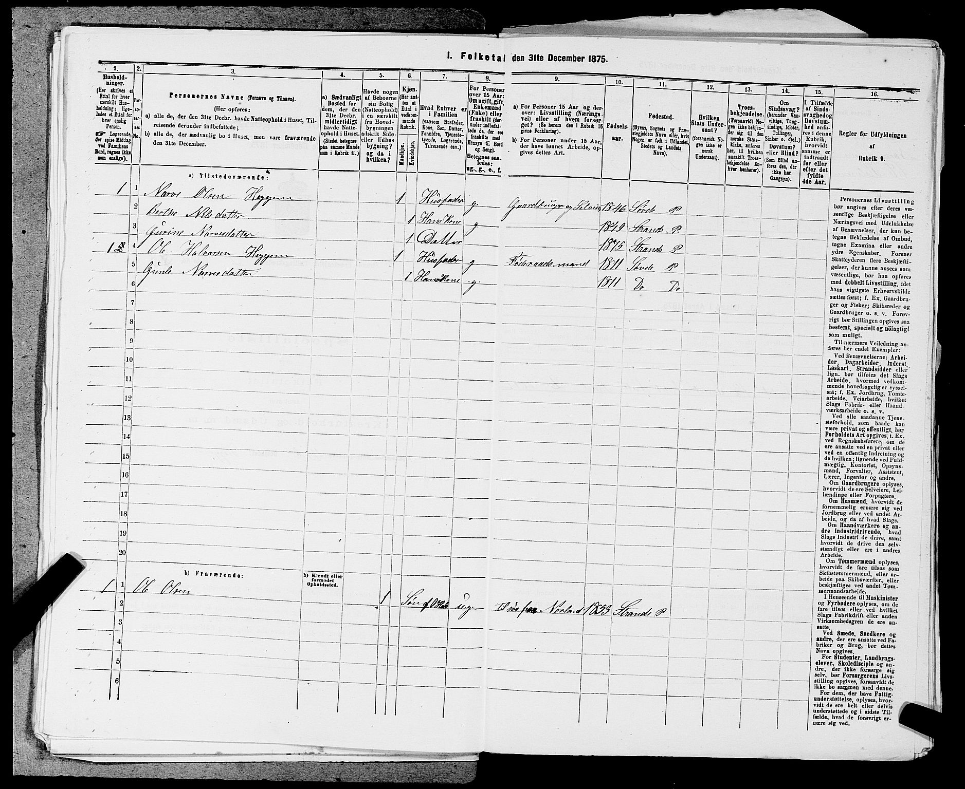 SAST, 1875 census for 1130P Strand, 1875, p. 175