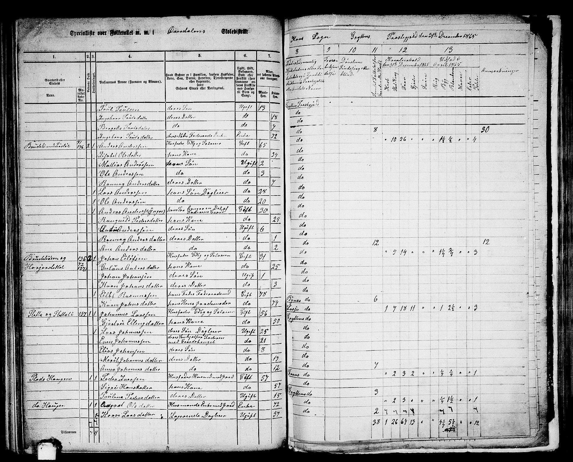 RA, 1865 census for Grytten, 1865, p. 124