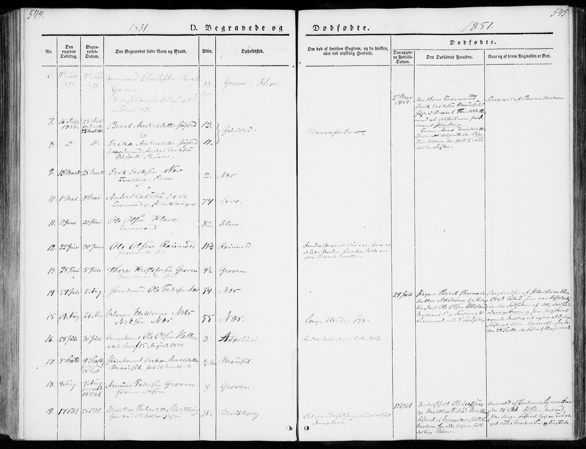 Ministerialprotokoller, klokkerbøker og fødselsregistre - Møre og Romsdal, SAT/A-1454/557/L0680: Parish register (official) no. 557A02, 1843-1869, p. 544-545