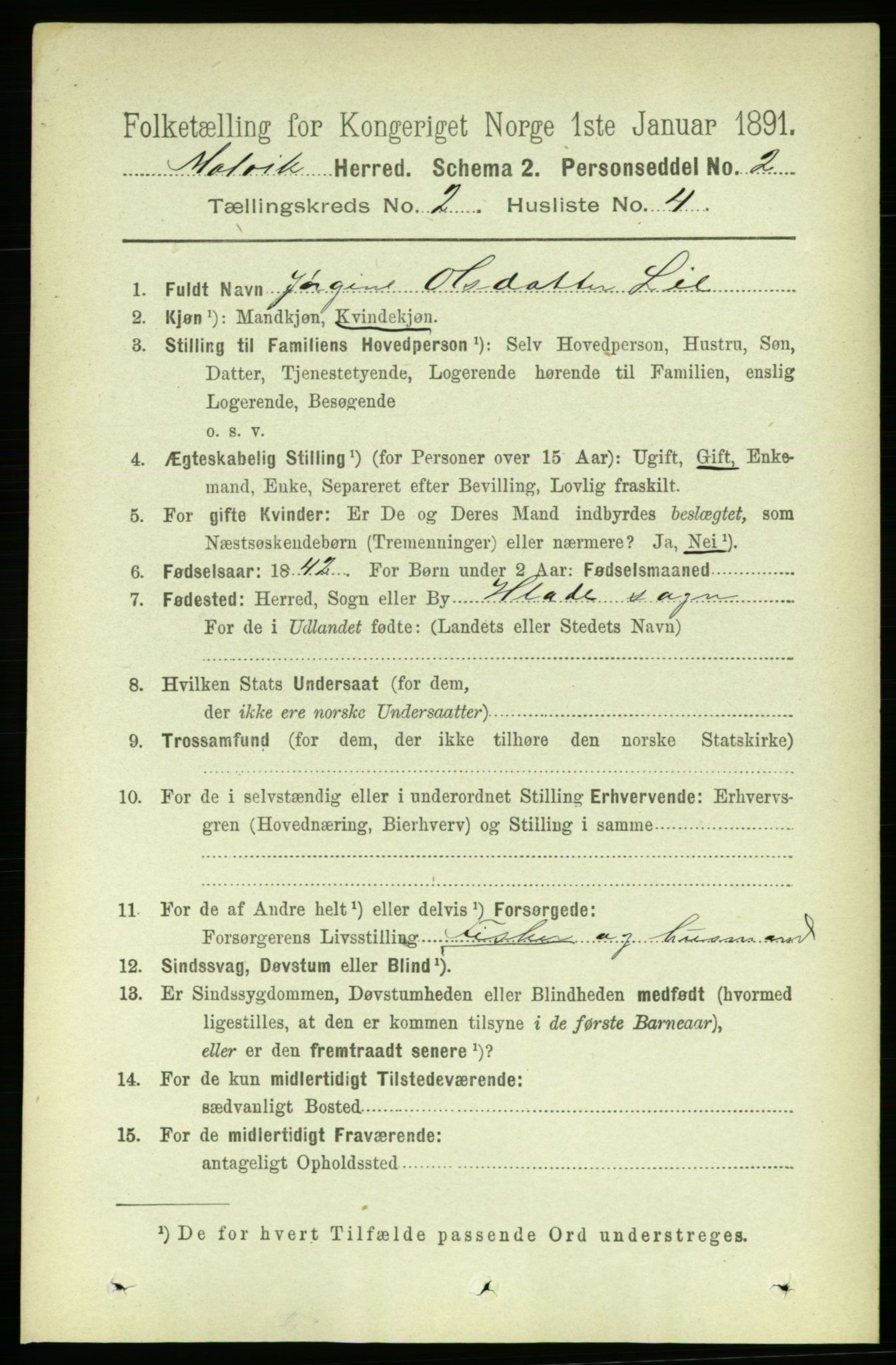 RA, 1891 census for 1663 Malvik, 1891, p. 772