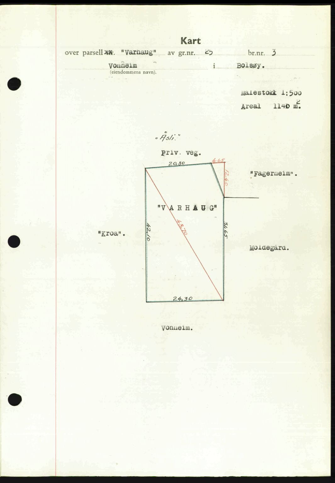 Romsdal sorenskriveri, AV/SAT-A-4149/1/2/2C: Mortgage book no. A26, 1948-1948, Diary no: : 1318/1948