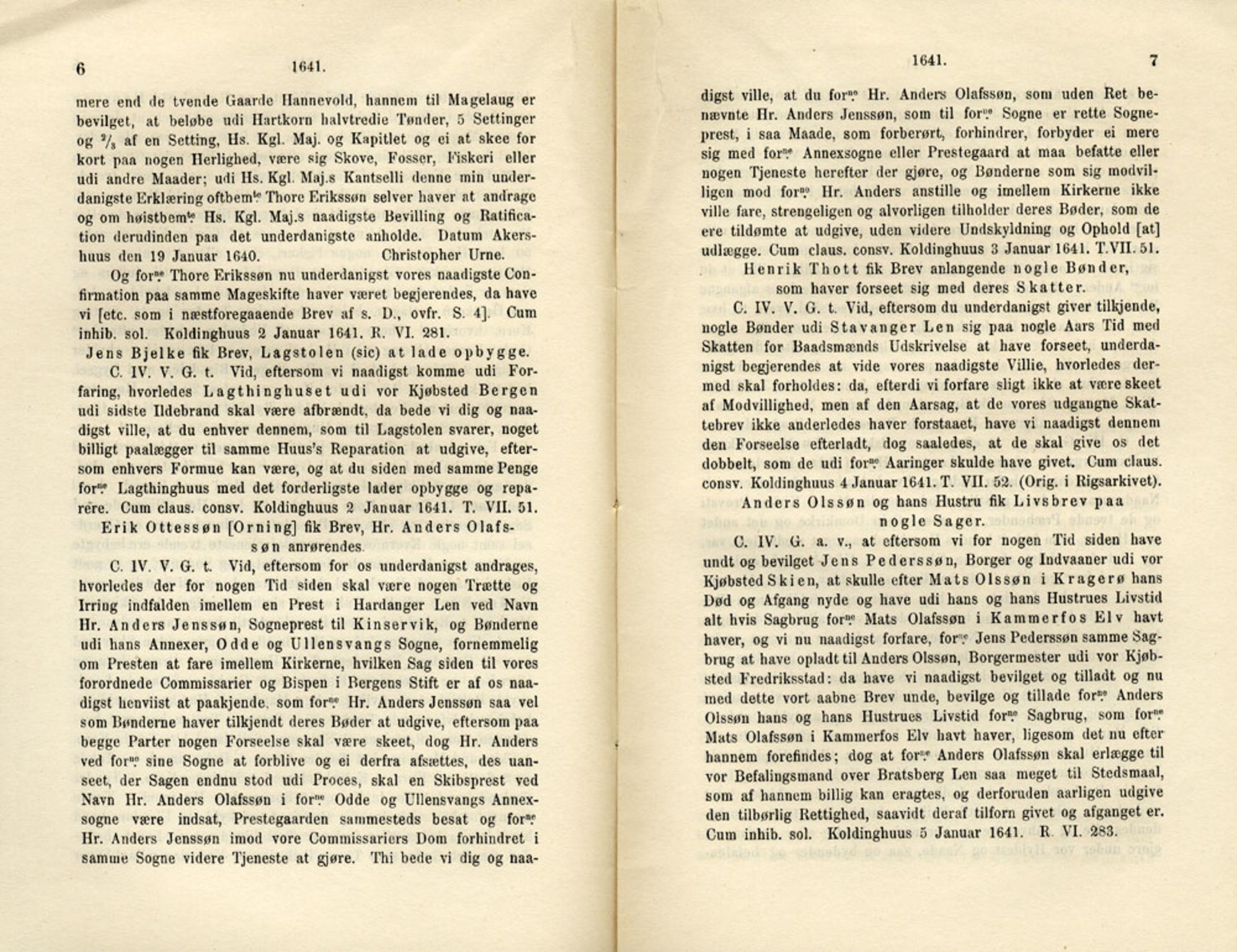 Publikasjoner utgitt av Det Norske Historiske Kildeskriftfond, PUBL/-/-/-: Norske Rigs-Registranter, bind 8, 1641-1648, p. 6-7