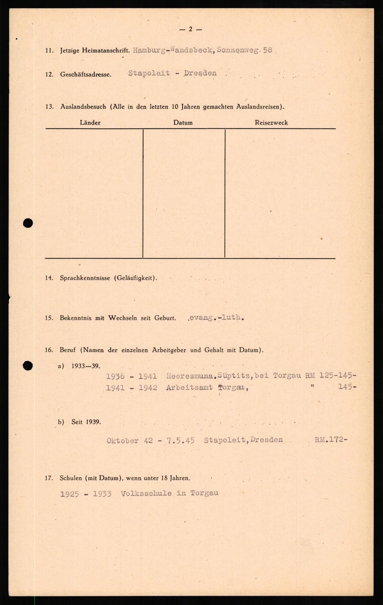 Forsvaret, Forsvarets overkommando II, AV/RA-RAFA-3915/D/Db/L0011: CI Questionaires. Tyske okkupasjonsstyrker i Norge. Tyskere., 1945-1946, p. 357