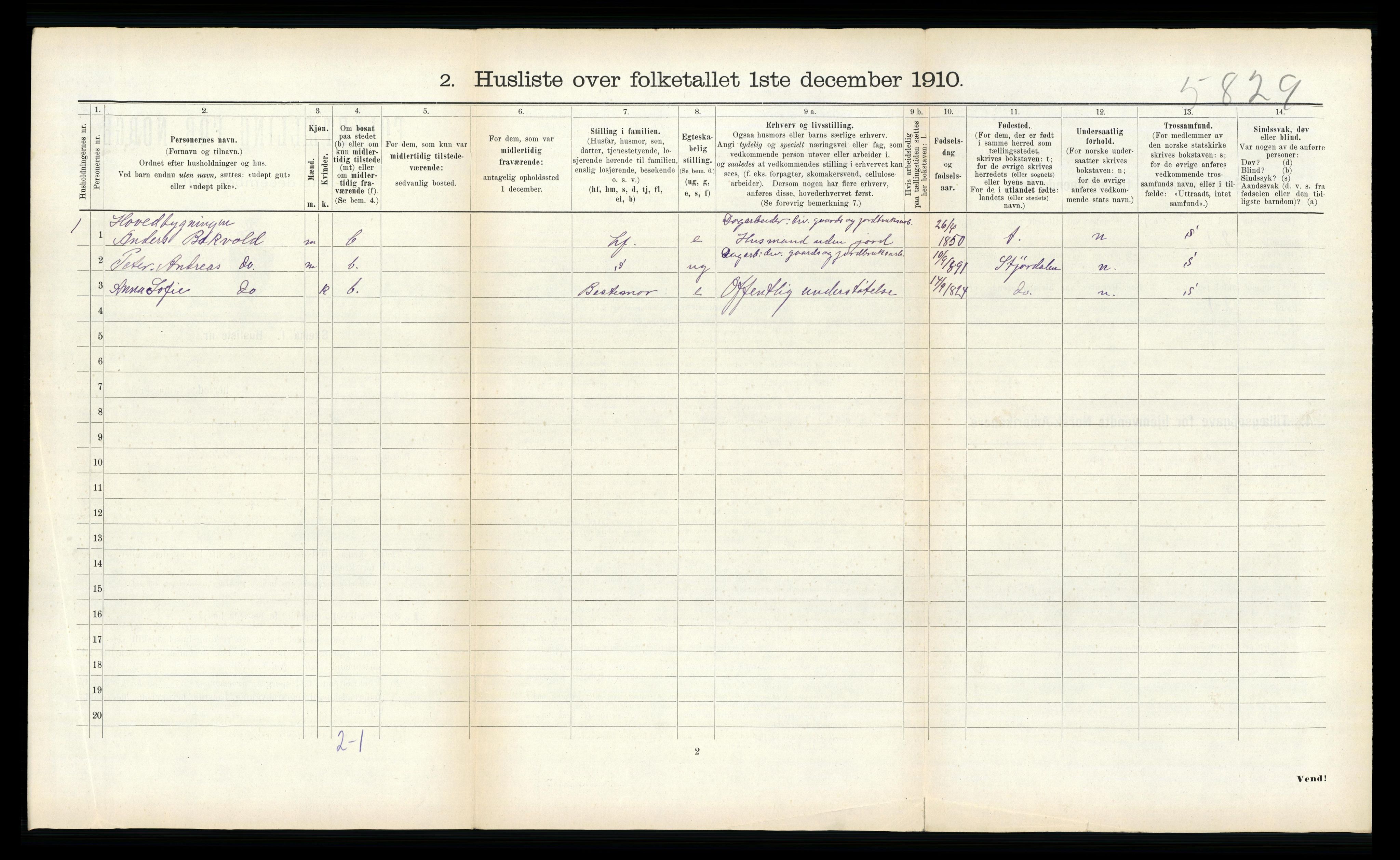 RA, 1910 census for Hegra, 1910, p. 399