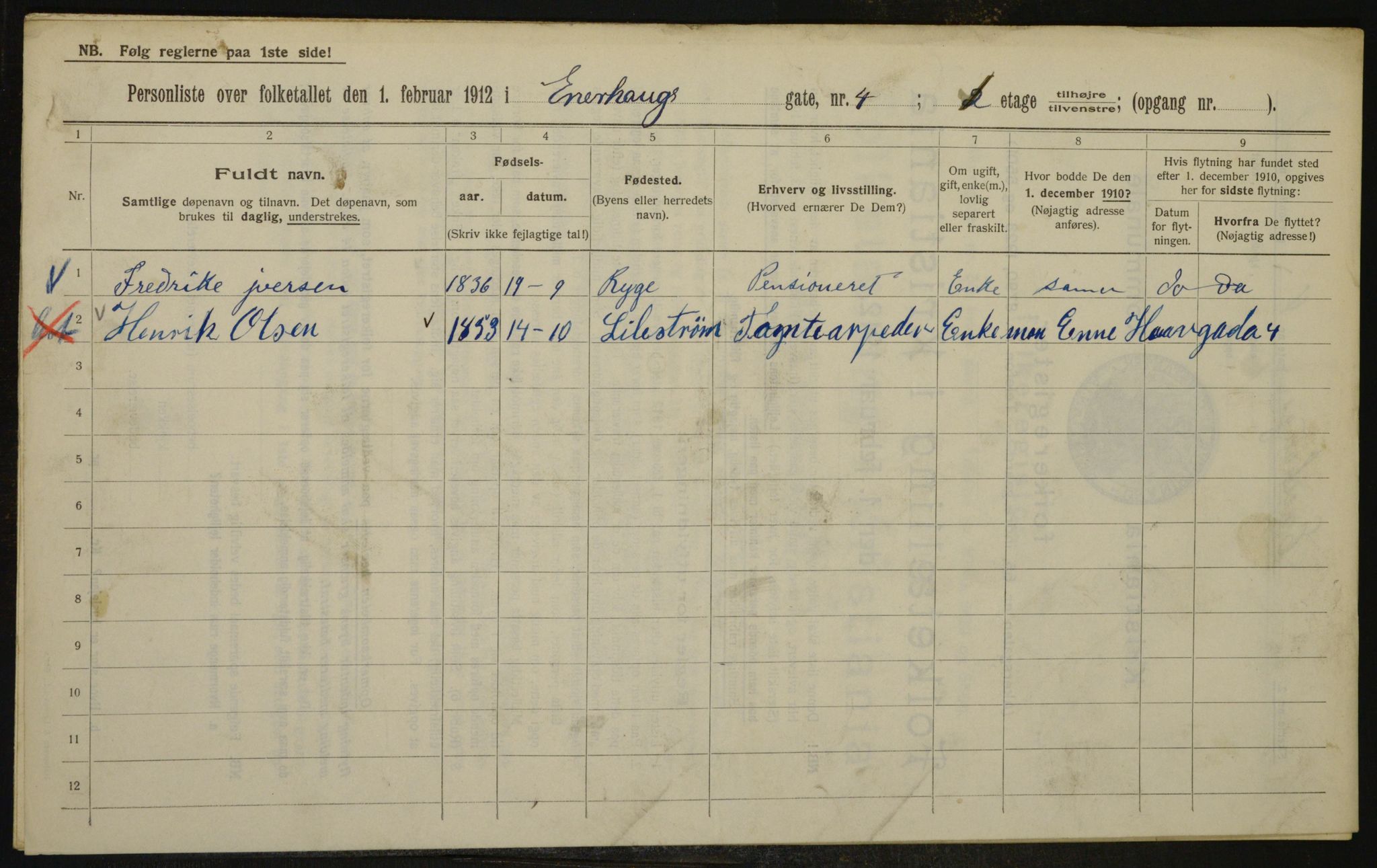 OBA, Municipal Census 1912 for Kristiania, 1912, p. 21469