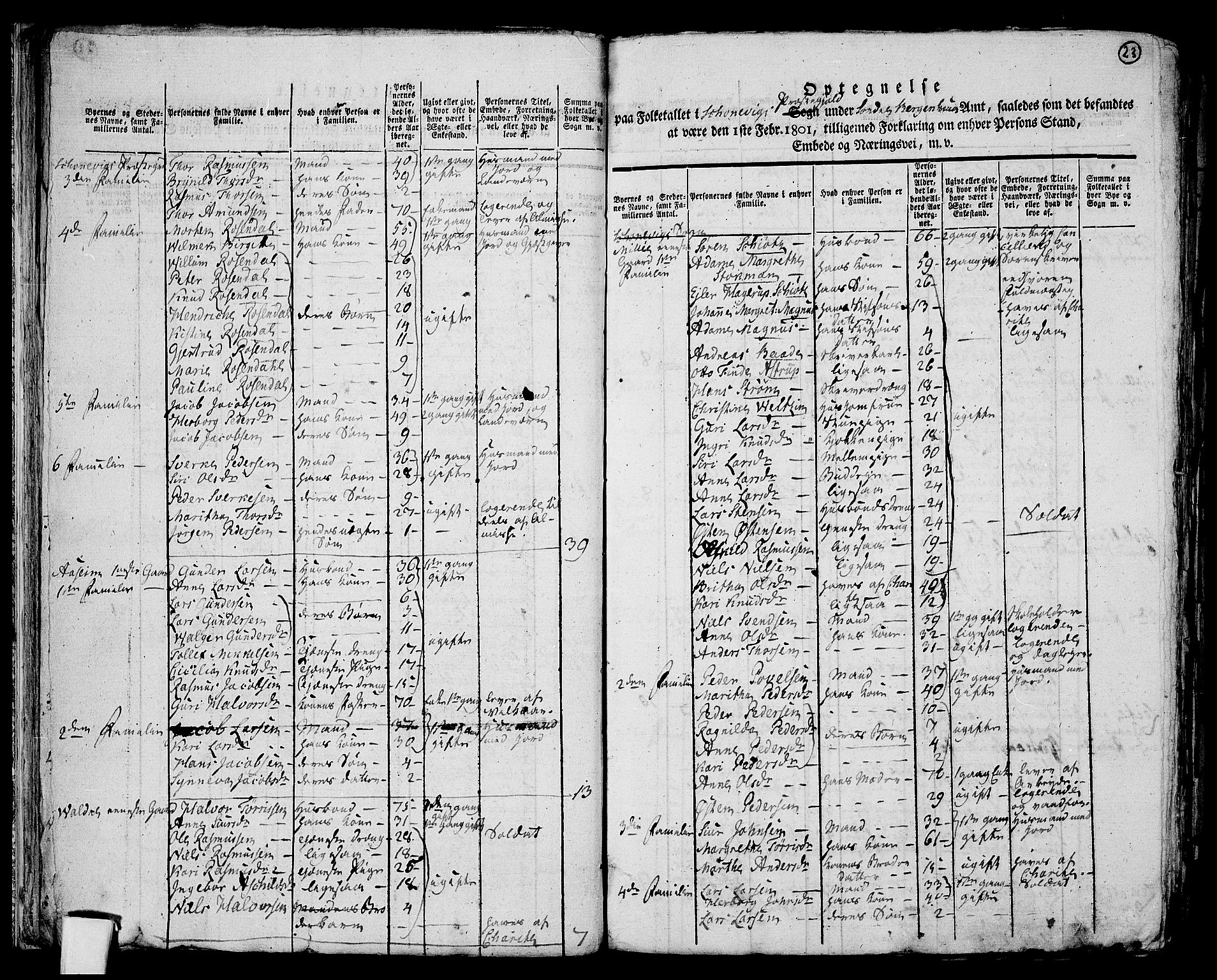 RA, 1801 census for 1212P Skånevik, 1801, p. 22b-23a