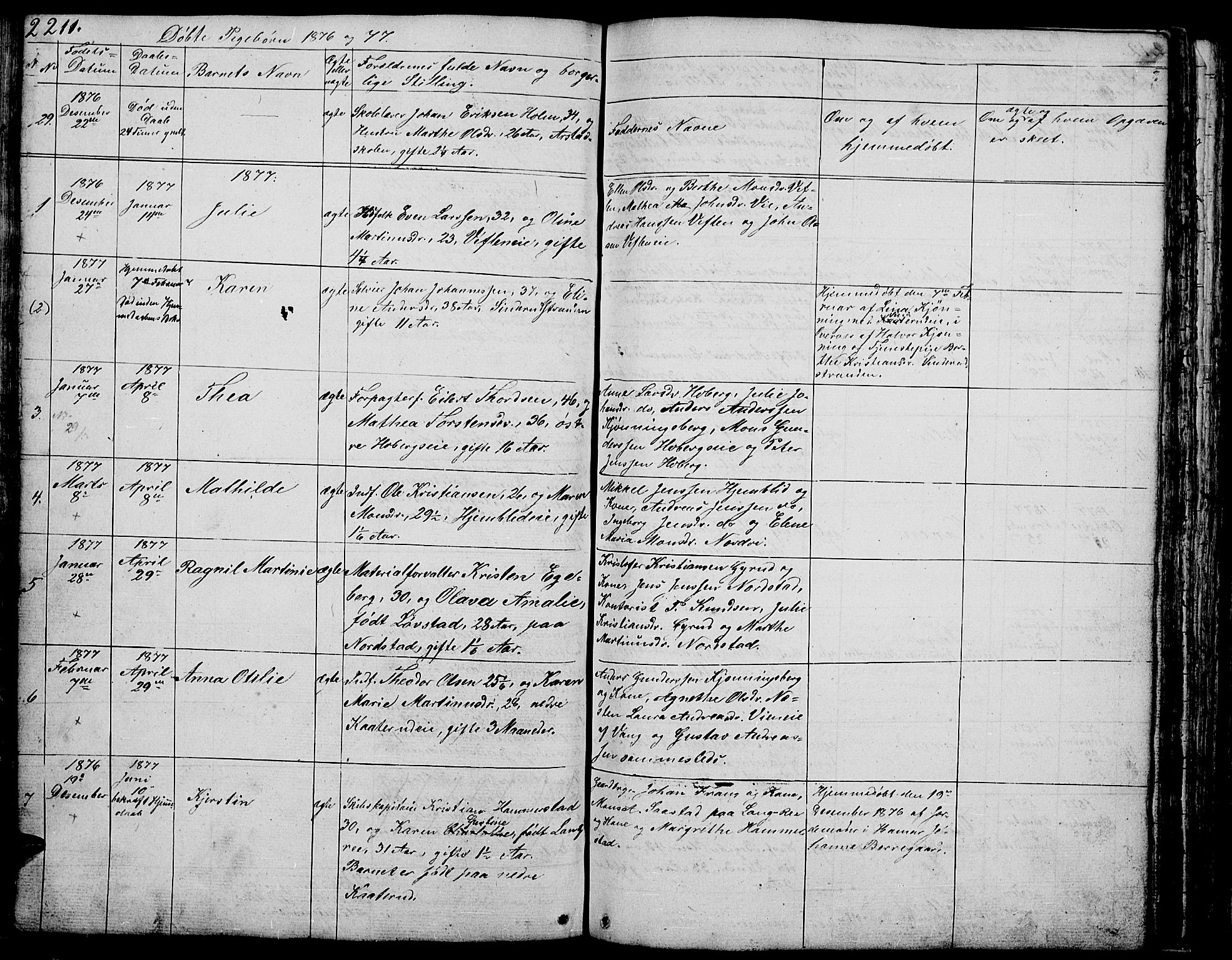 Stange prestekontor, SAH/PREST-002/L/L0002: Parish register (copy) no. 2, 1838-1879, p. 211