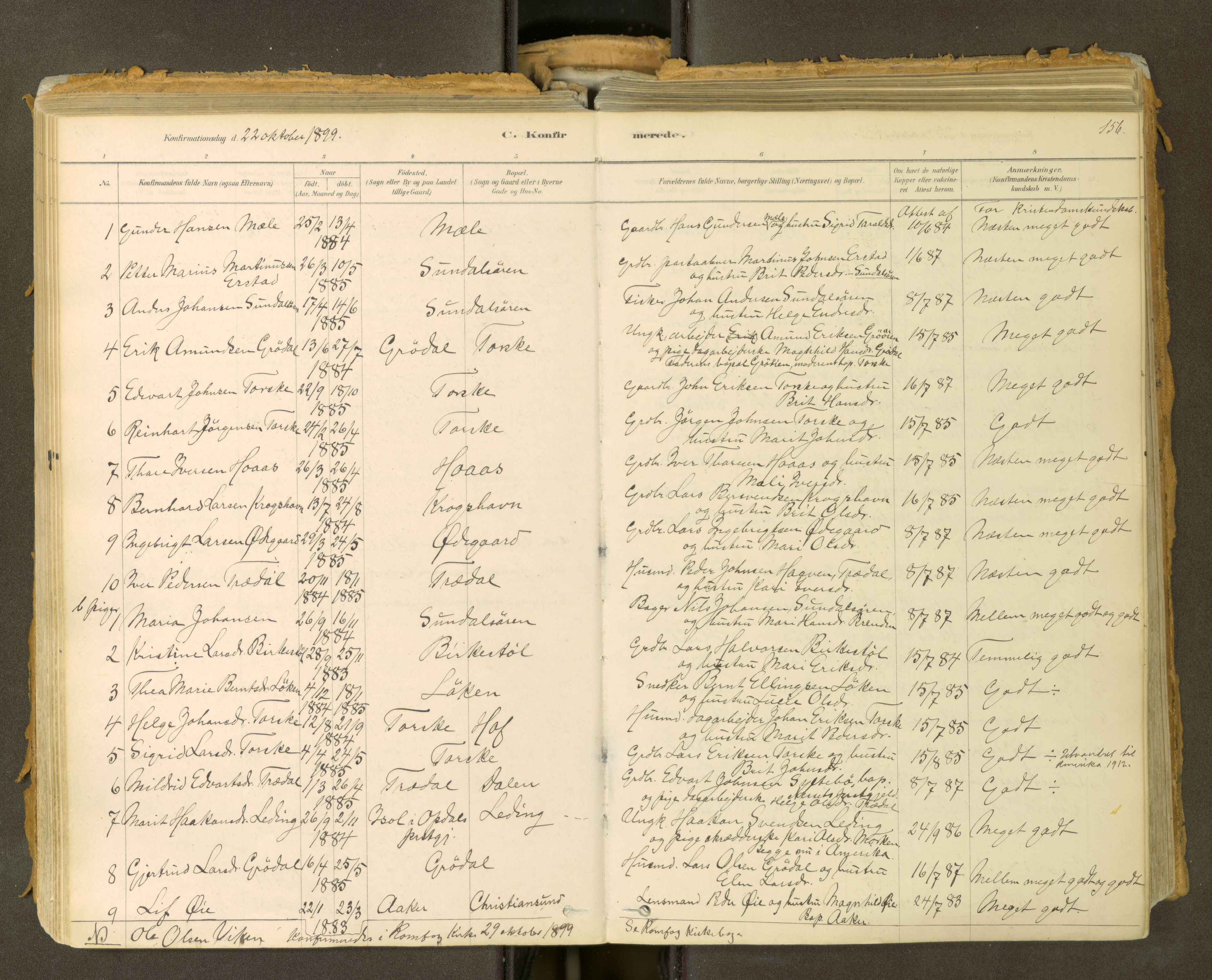 Sunndal sokneprestkontor, SAT/A-1085/1/I/I1/I1a: Parish register (official) no. 2, 1877-1914, p. 156