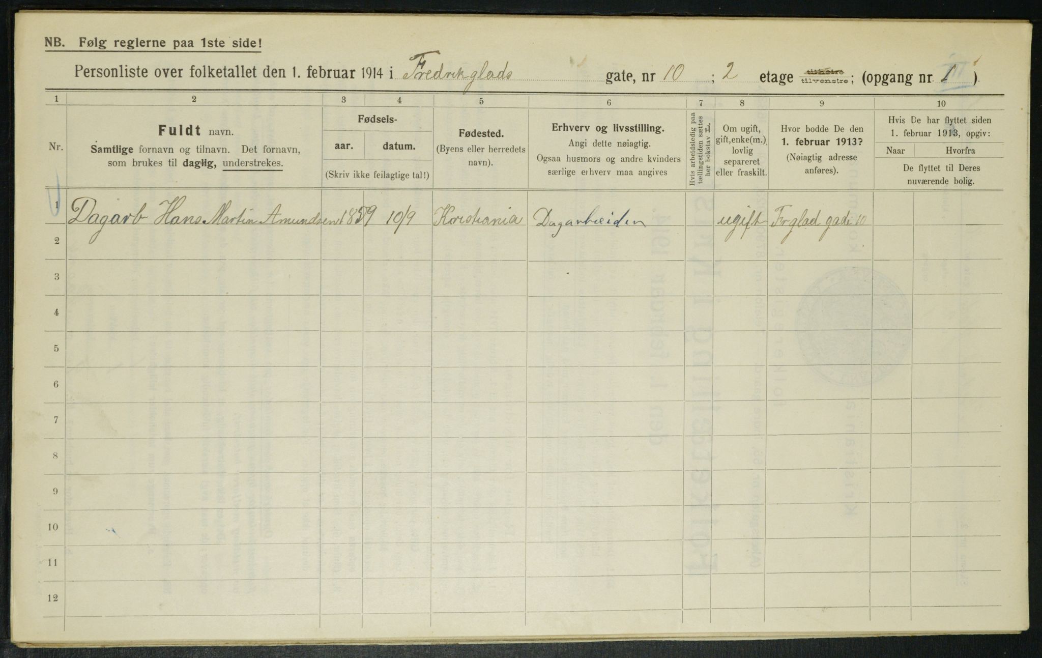 OBA, Municipal Census 1914 for Kristiania, 1914, p. 26683