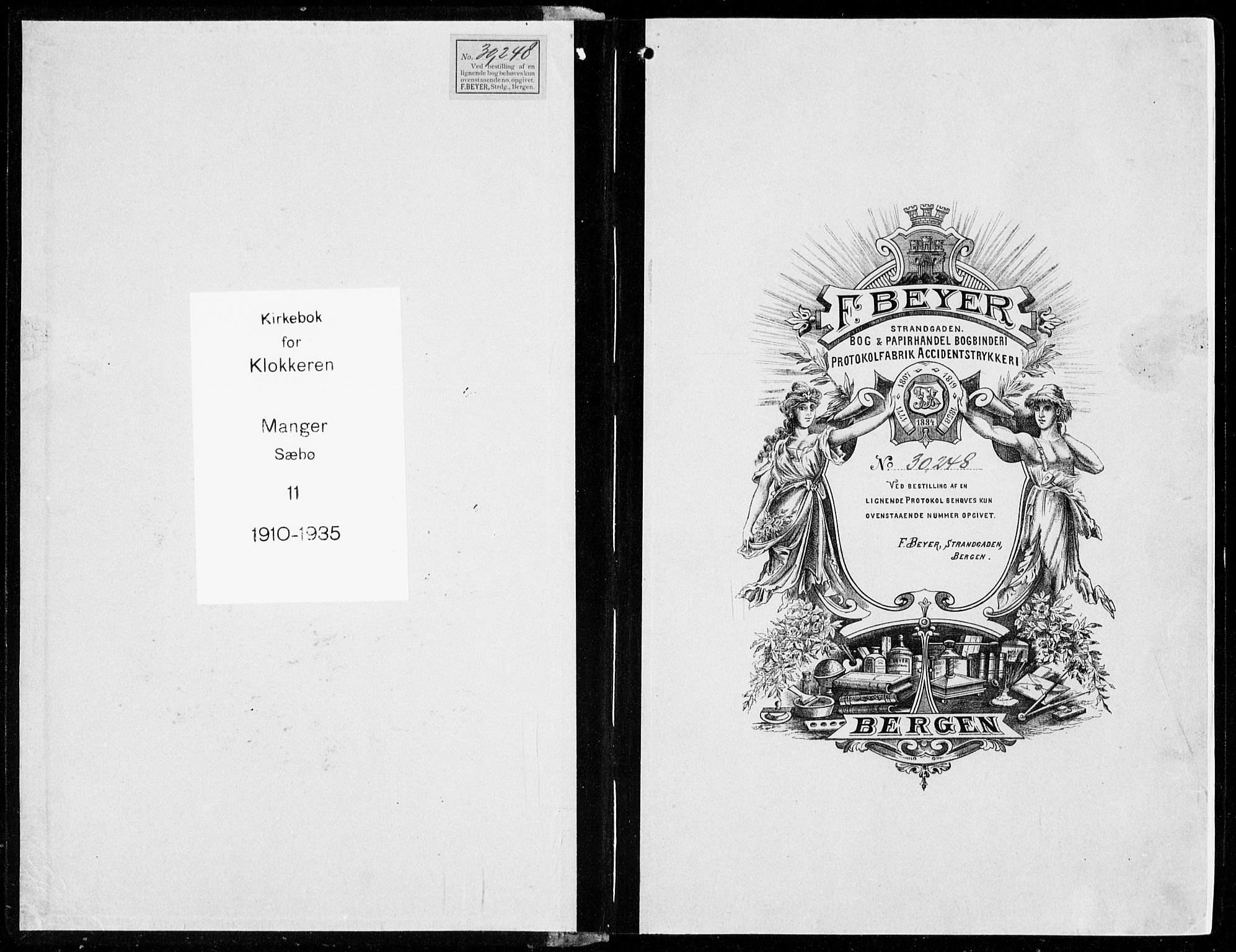 Manger sokneprestembete, AV/SAB-A-76801/H/Hab: Parish register (copy) no. D  4, 1910-1935