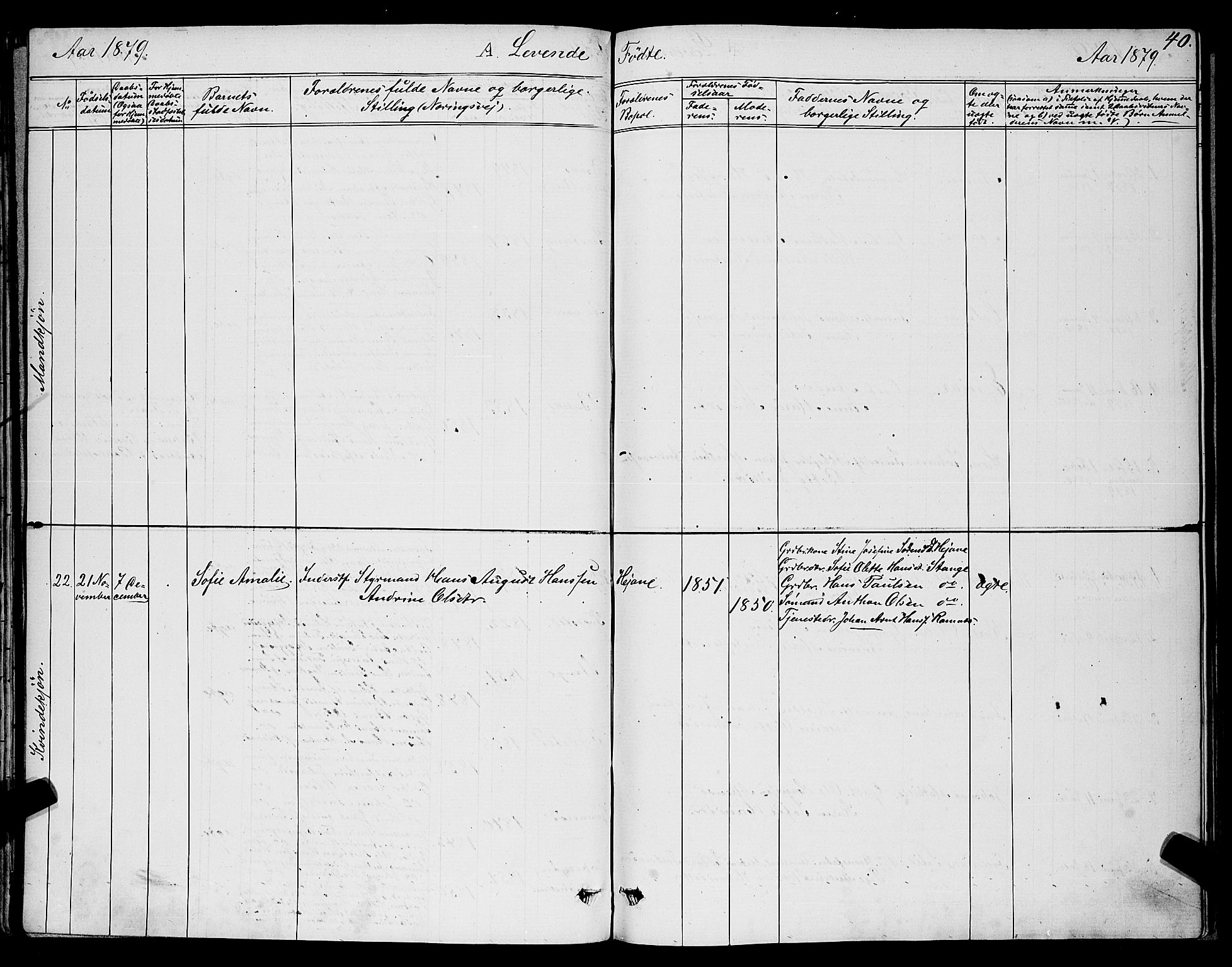 Ramnes kirkebøker, AV/SAKO-A-314/G/Ga/L0003: Parish register (copy) no. I 3, 1870-1896, p. 40