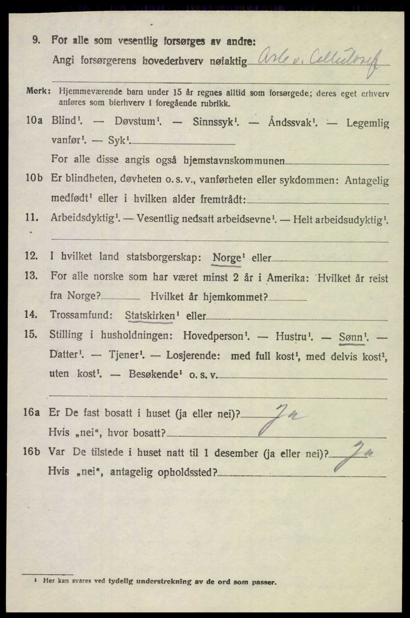 SAH, 1920 census for Vardal, 1920, p. 9016