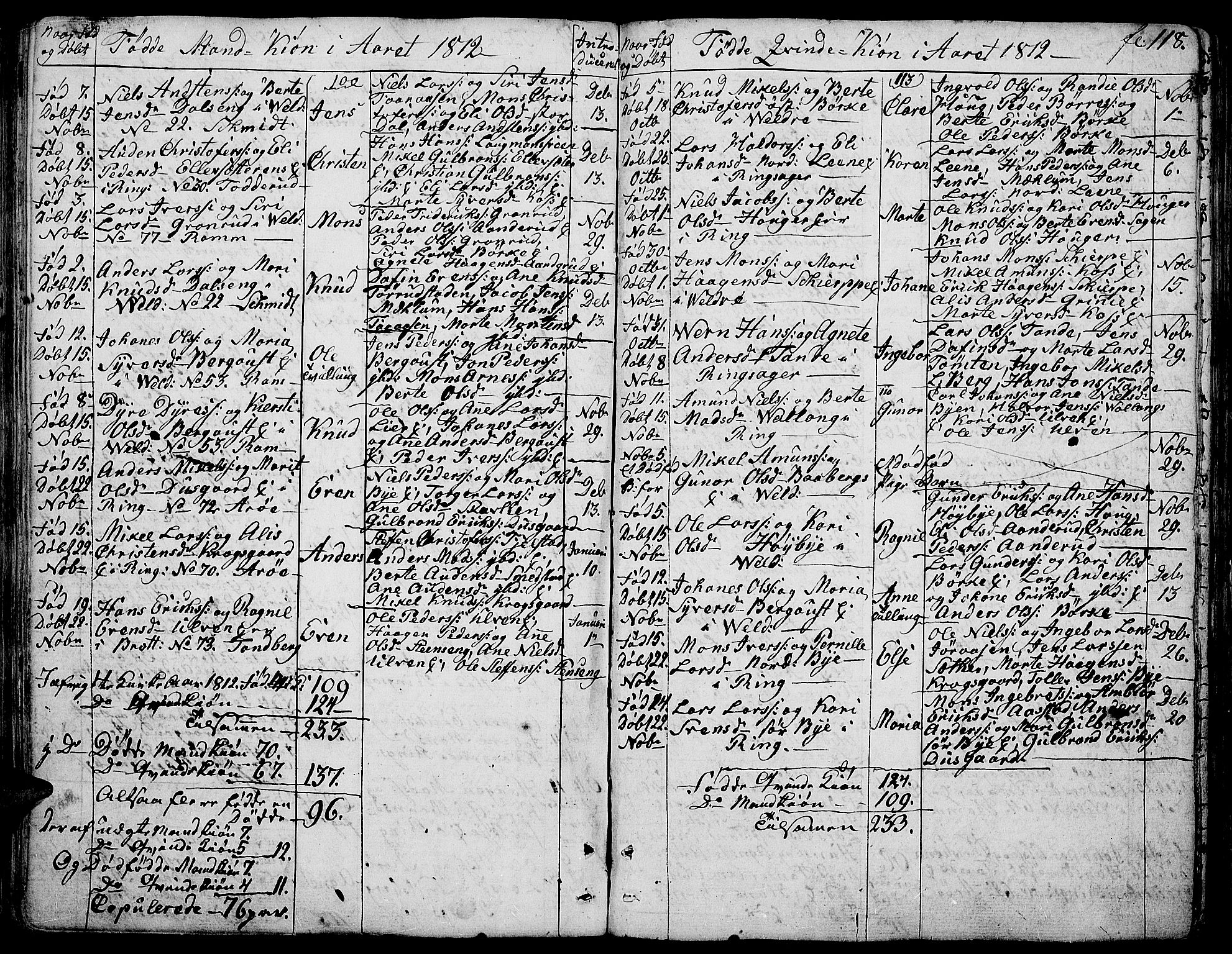 Ringsaker prestekontor, AV/SAH-PREST-014/K/Ka/L0004: Parish register (official) no. 4, 1799-1814, p. 118