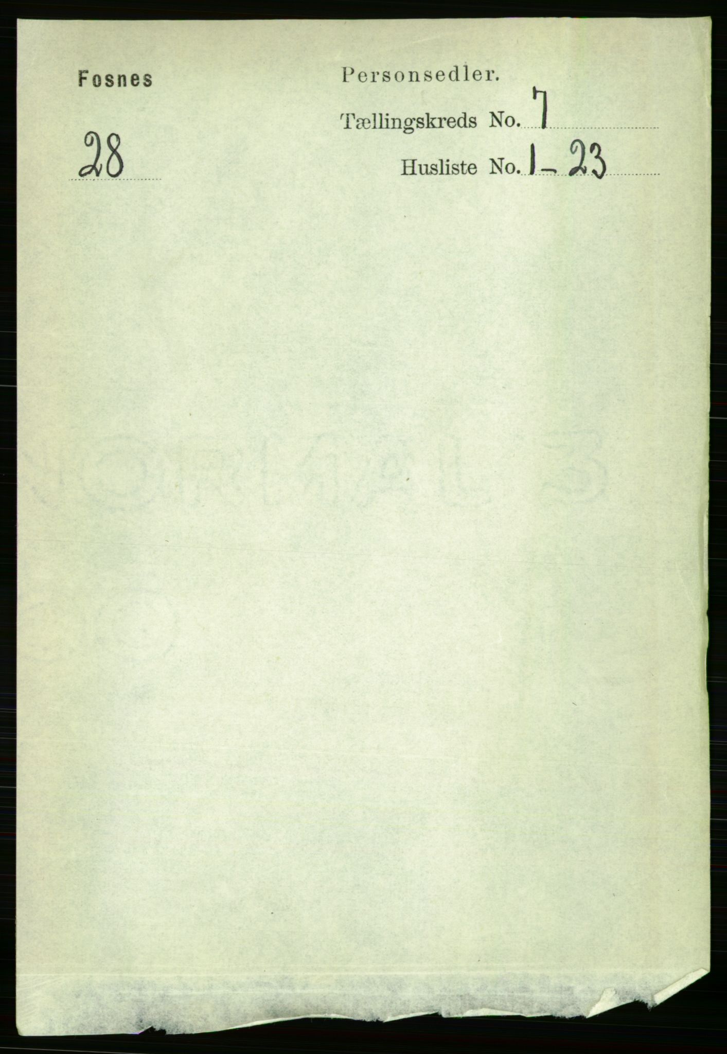 RA, 1891 census for 1748 Fosnes, 1891, p. 3104