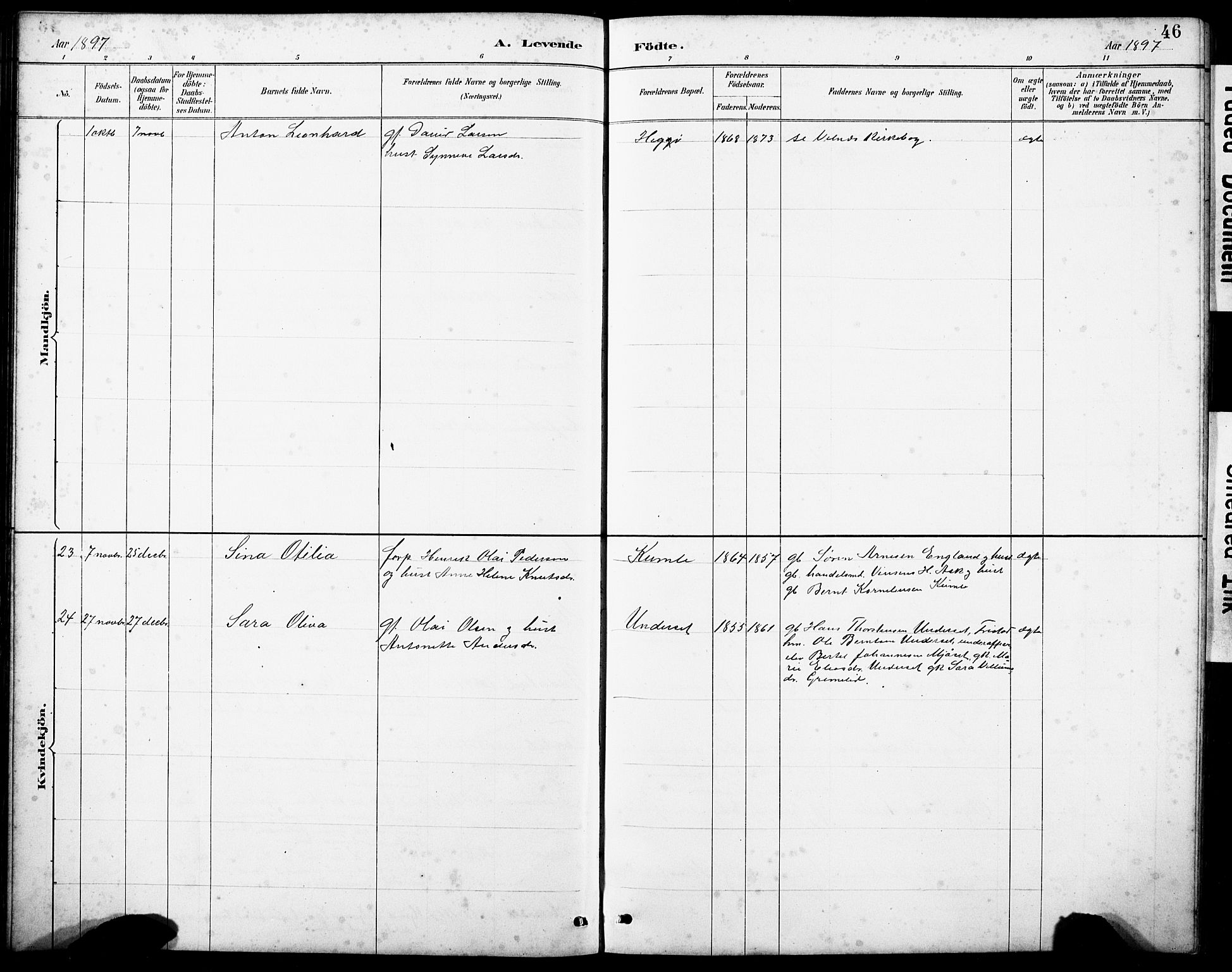 Askvoll sokneprestembete, AV/SAB-A-79501/H/Hab/Haba/L0003: Parish register (copy) no. A 3, 1886-1928, p. 46