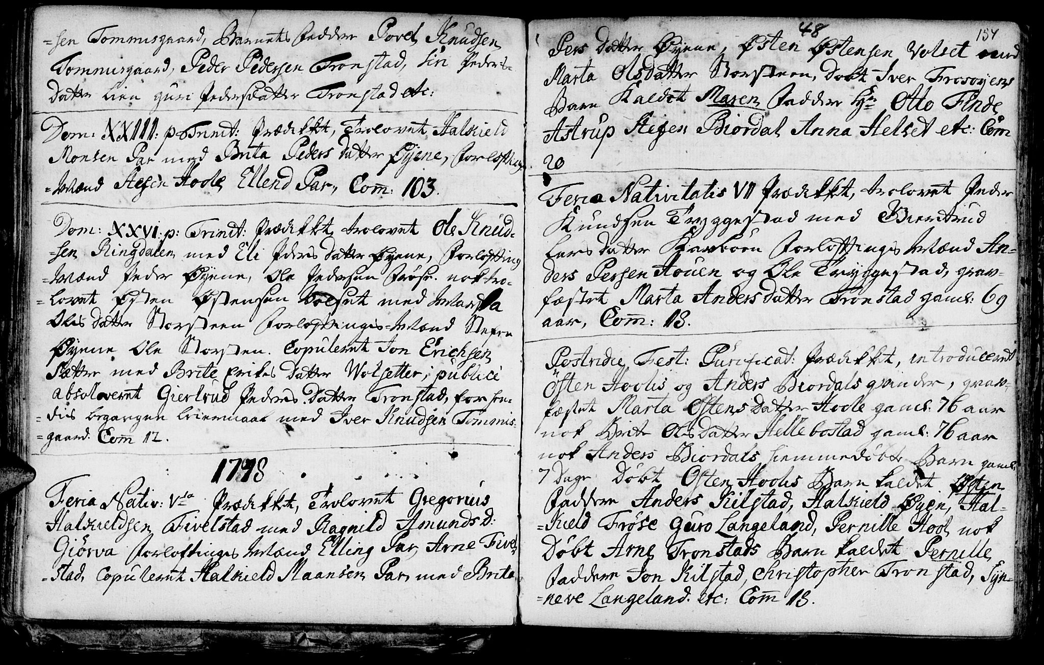 Ministerialprotokoller, klokkerbøker og fødselsregistre - Møre og Romsdal, SAT/A-1454/519/L0241: Parish register (official) no. 519A01 /2, 1736-1760, p. 154