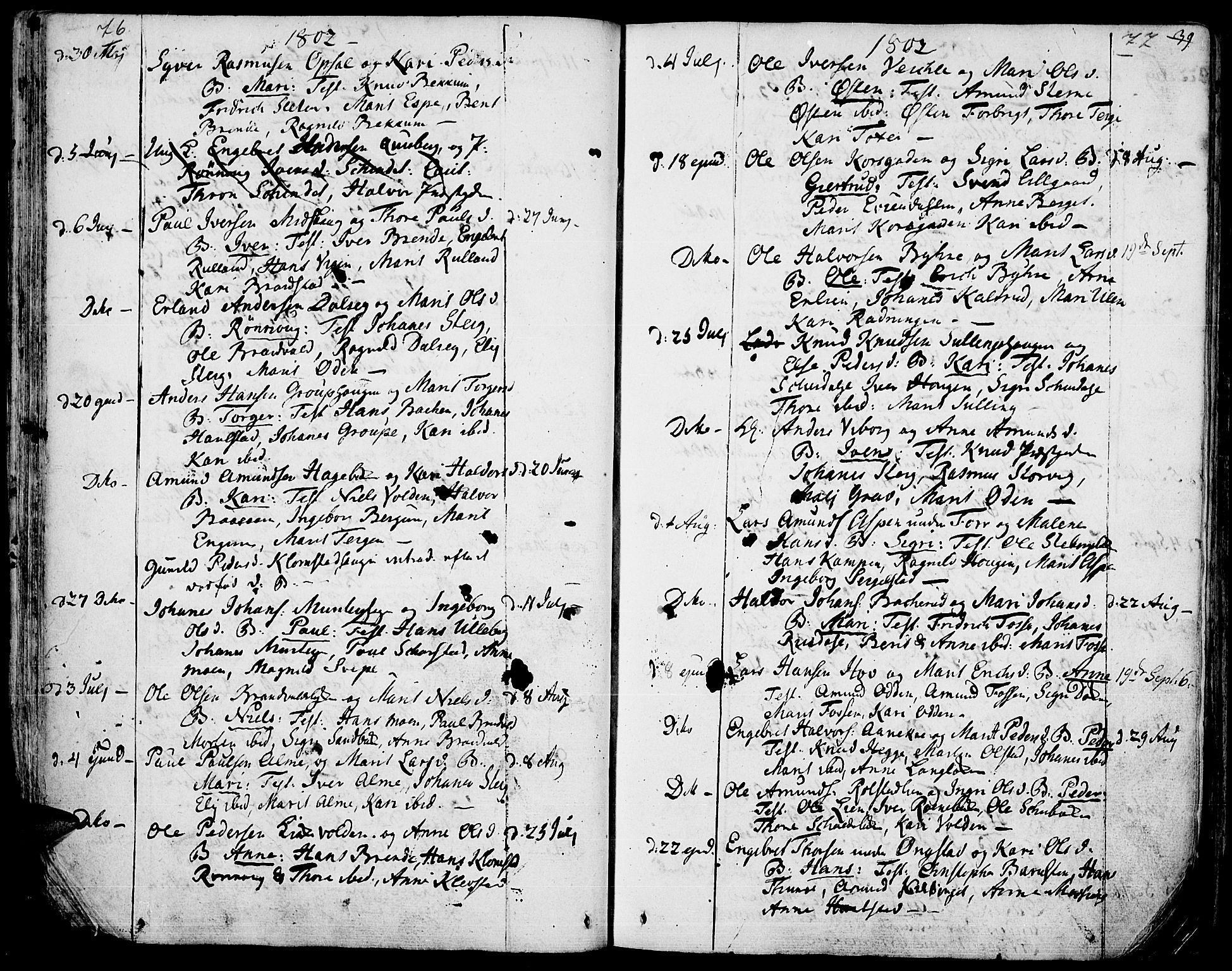 Fron prestekontor, AV/SAH-PREST-078/H/Ha/Haa/L0001: Parish register (official) no. 1, 1799-1816, p. 76-77