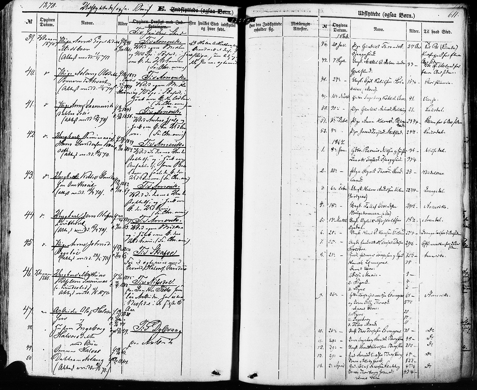 Kviteseid kirkebøker, AV/SAKO-A-276/F/Fa/L0007: Parish register (official) no. I 7, 1859-1881, p. 611