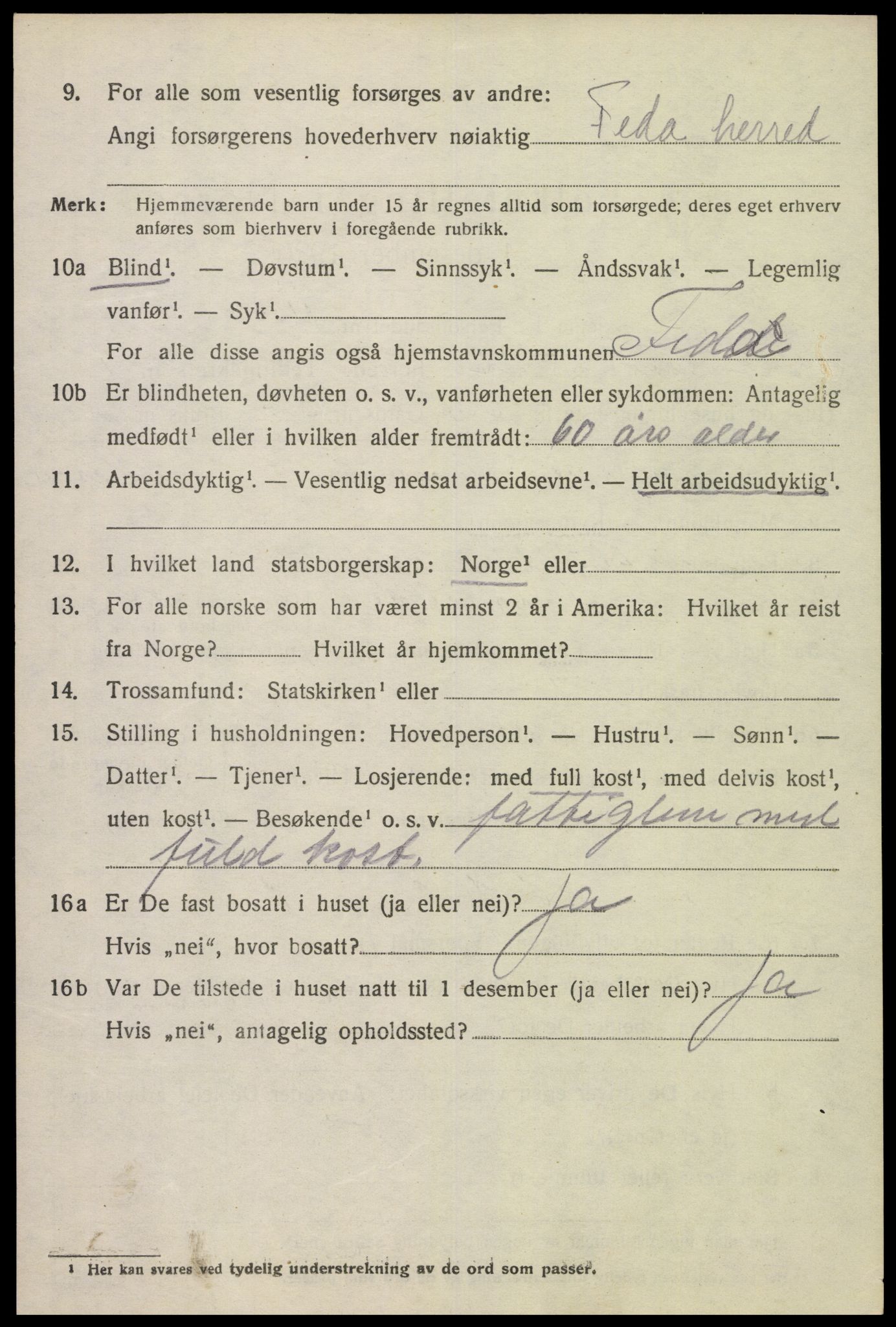 SAK, 1920 census for Kvinesdal, 1920, p. 1828