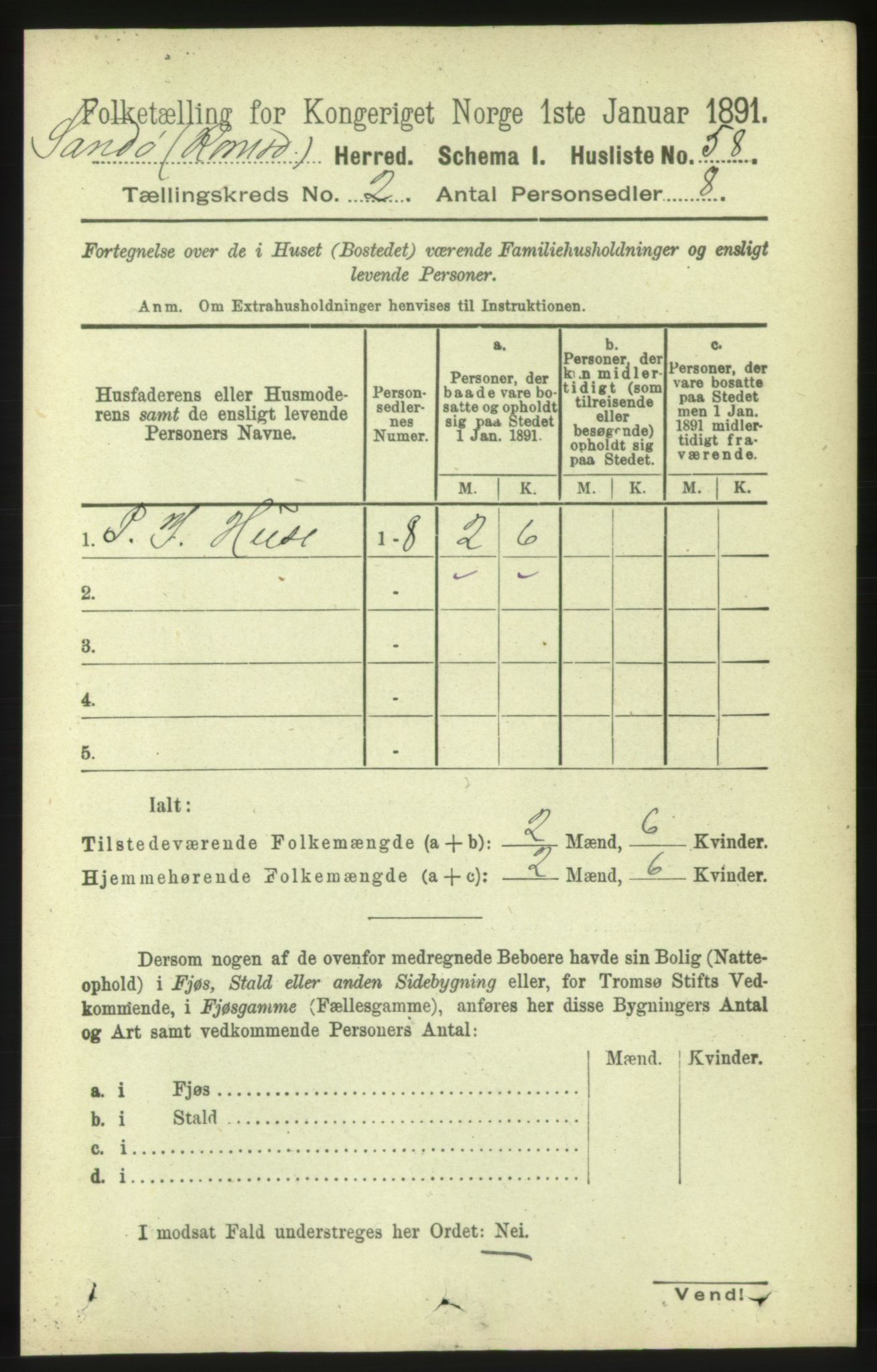 RA, 1891 census for 1546 Sandøy, 1891, p. 525