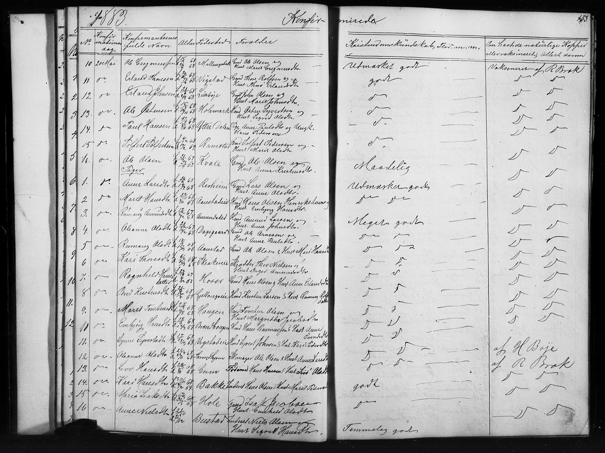 Skjåk prestekontor, SAH/PREST-072/H/Ha/Hab/L0001: Parish register (copy) no. 1, 1865-1893, p. 153
