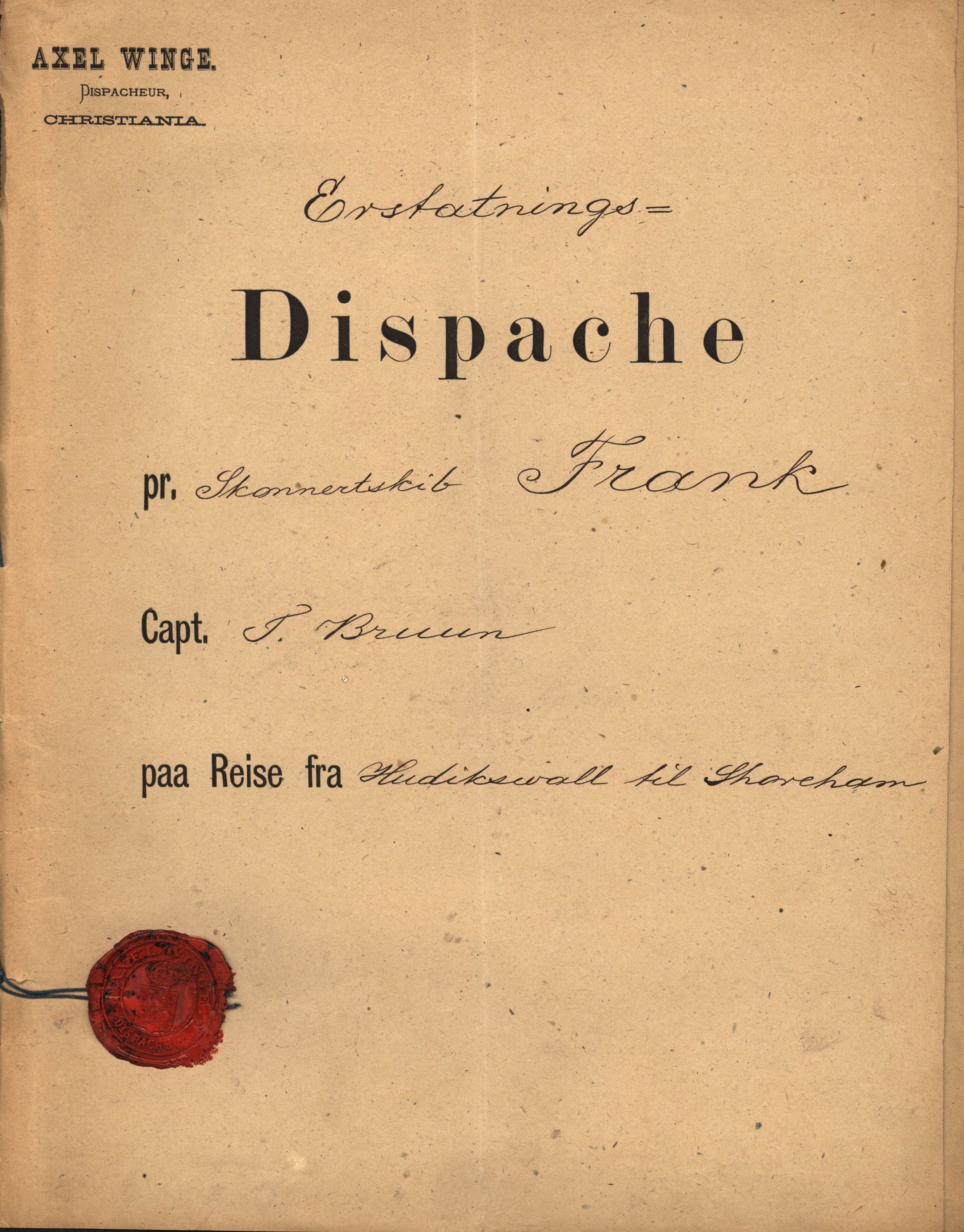 Pa 63 - Østlandske skibsassuranceforening, VEMU/A-1079/G/Ga/L0014/0004: Havaridokumenter / Bertrand, Frigga, Frank, Nordafjeld, 1881, p. 103