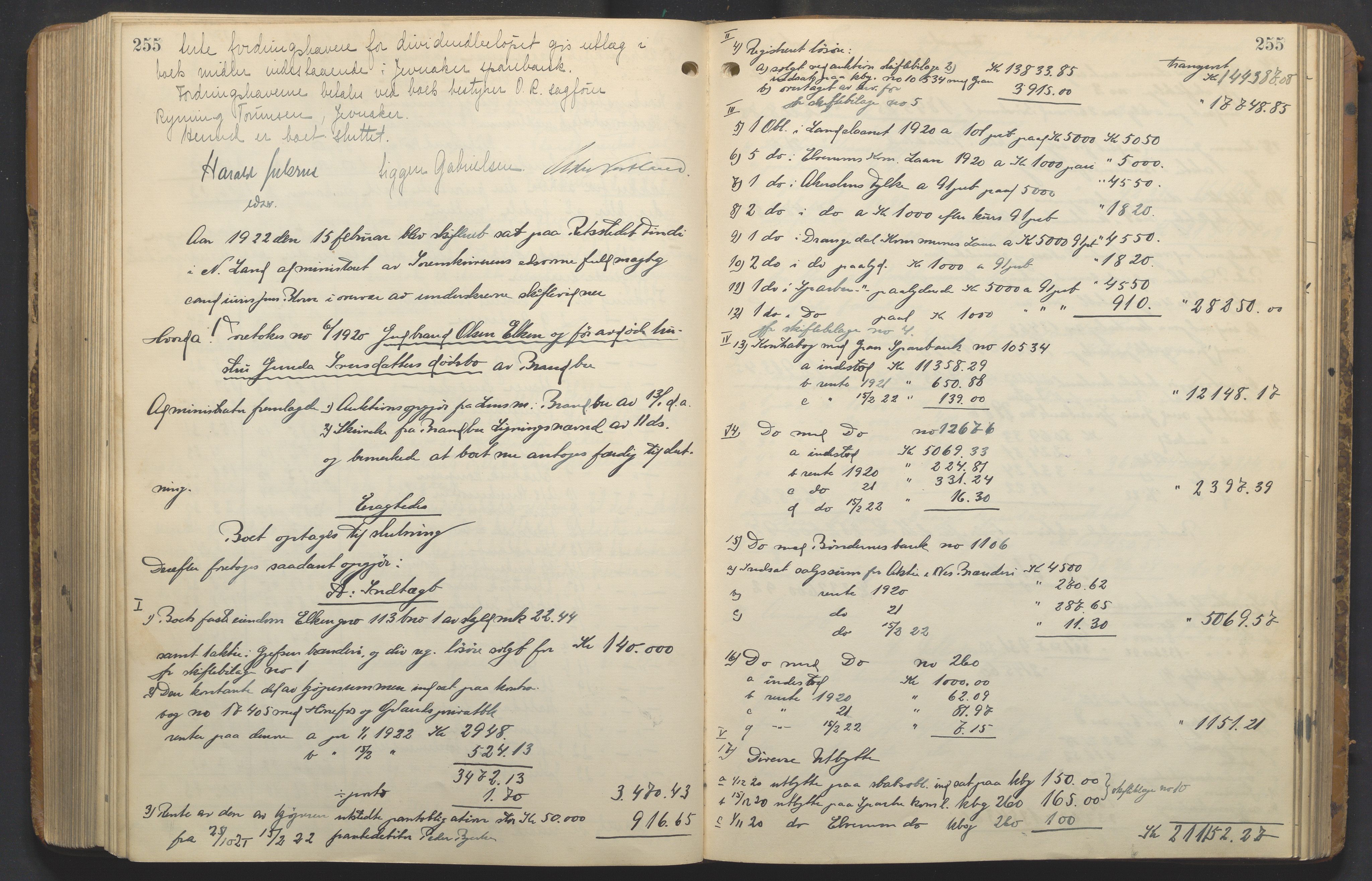 Hadeland og Land tingrett, AV/SAH-TING-010/J/Jd/L0005: Skifteutlodningsprotokoll, 1913-1924, p. 255