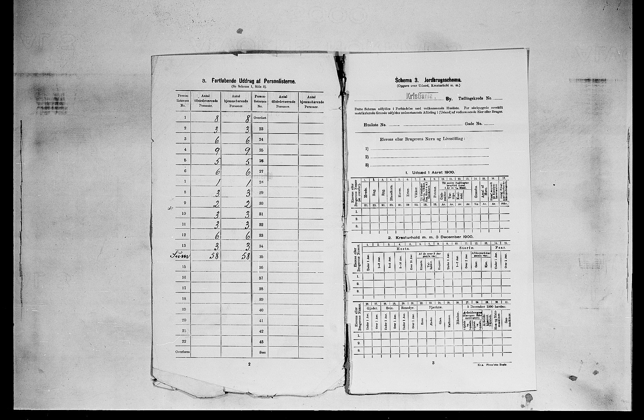 SAO, 1900 census for Kristiania, 1900, p. 17645