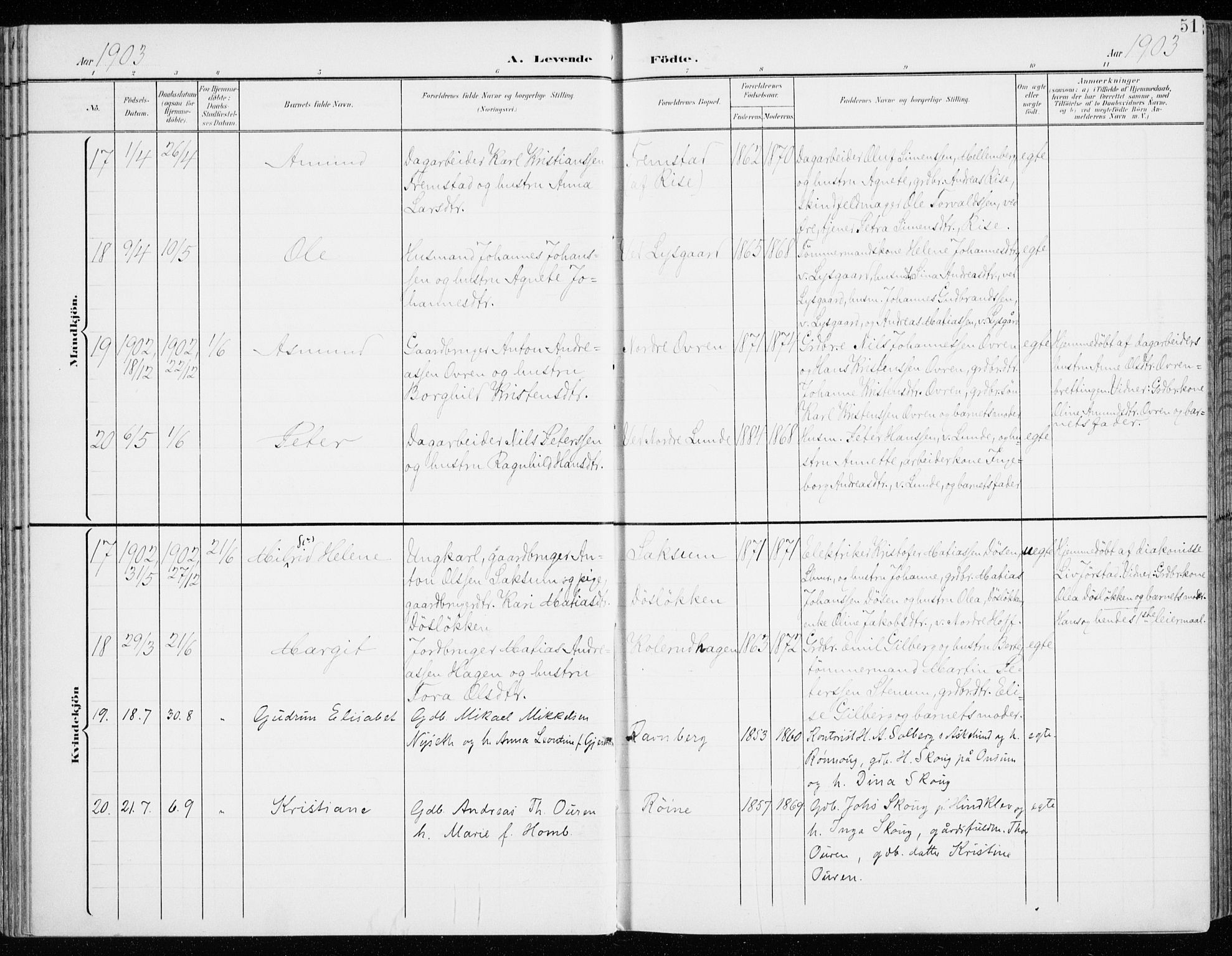 Fåberg prestekontor, AV/SAH-PREST-086/H/Ha/Haa/L0011: Parish register (official) no. 11, 1899-1913, p. 51
