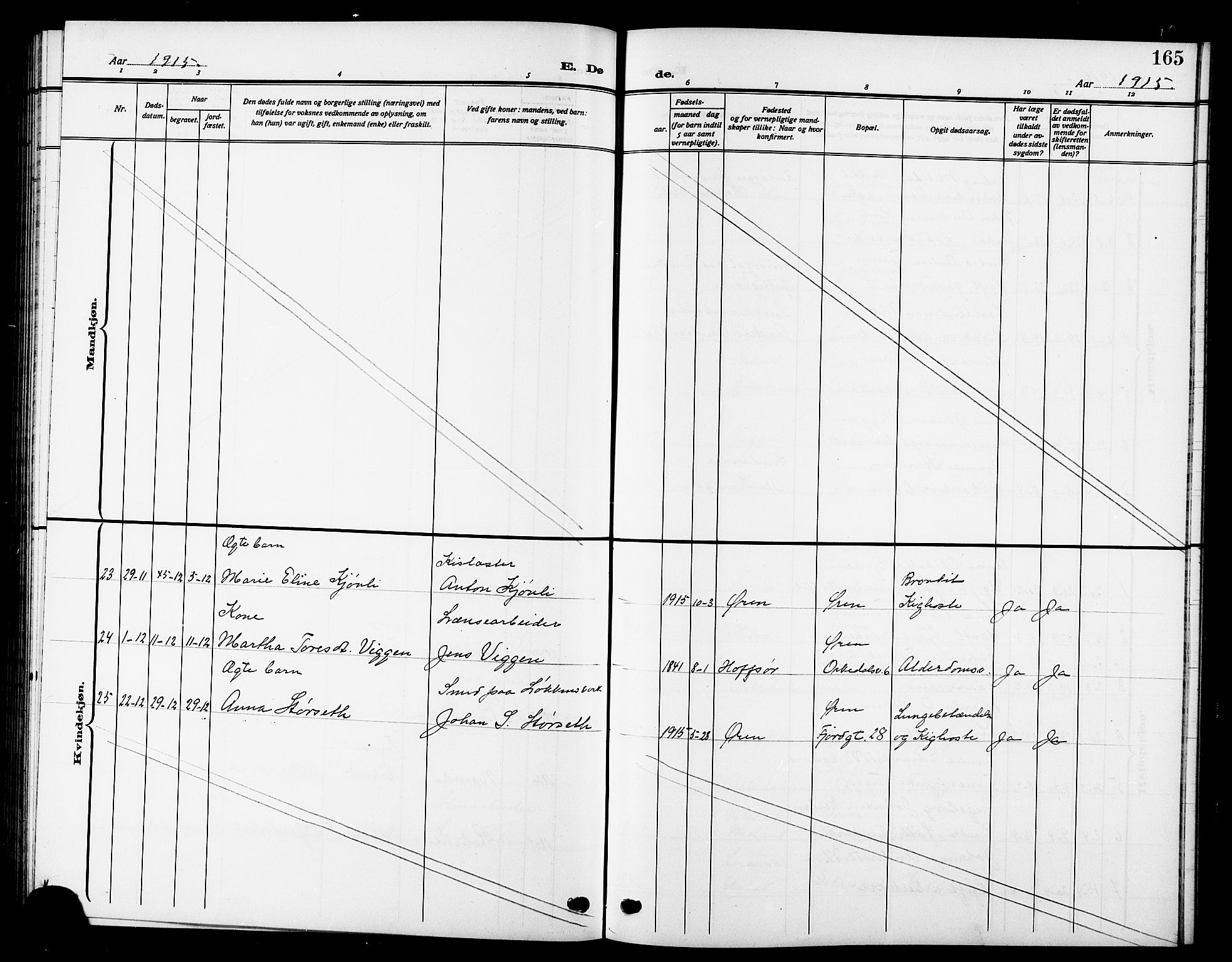 Ministerialprotokoller, klokkerbøker og fødselsregistre - Sør-Trøndelag, SAT/A-1456/669/L0831: Parish register (copy) no. 669C01, 1909-1924, p. 165