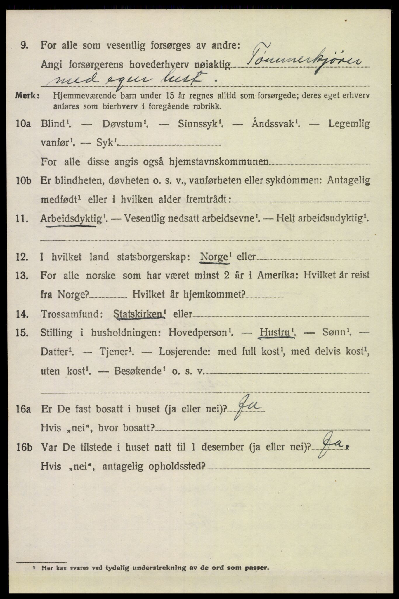 SAH, 1920 census for Trysil, 1920, p. 7078